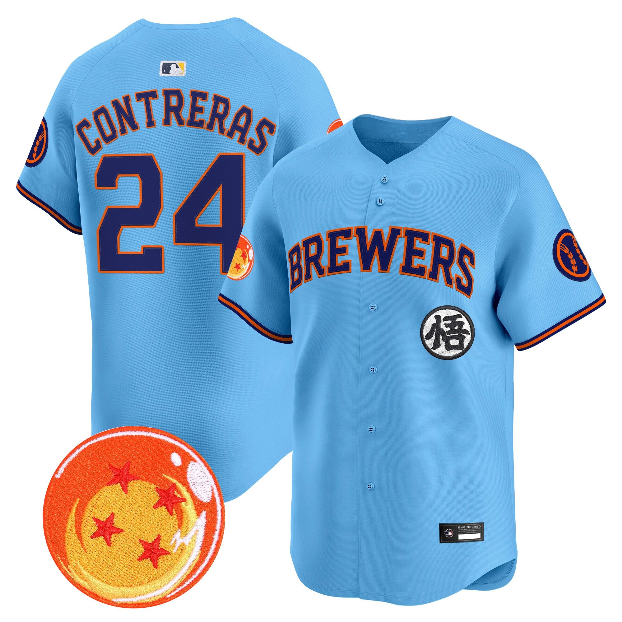 Men's Milwaukee Brewers x Dragon Ball Vapor Premier Limited Jersey - All Stitched