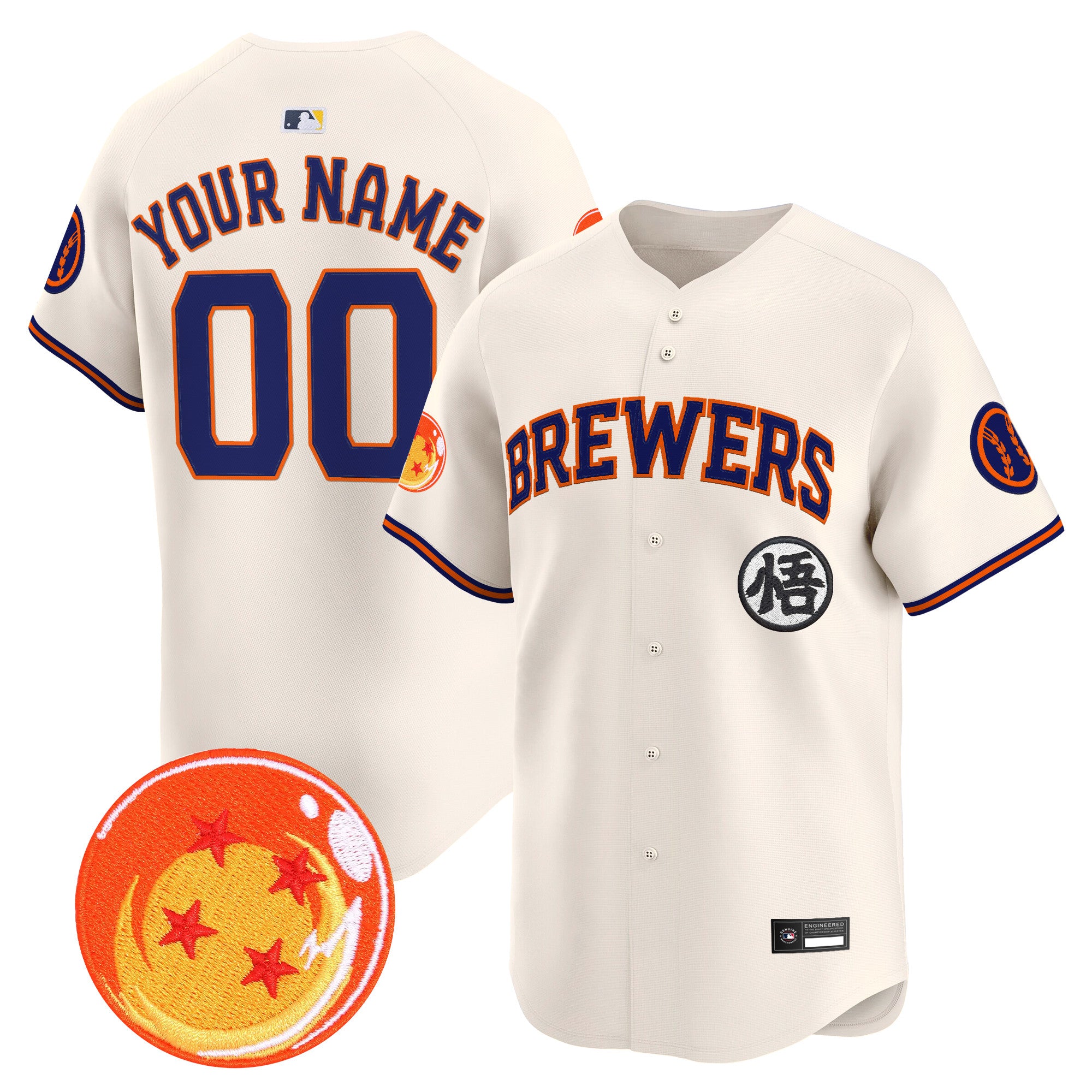 Milwaukee Brewers x Dragon Ball Vapor Premier Limited Custom Jersey - All Stitched