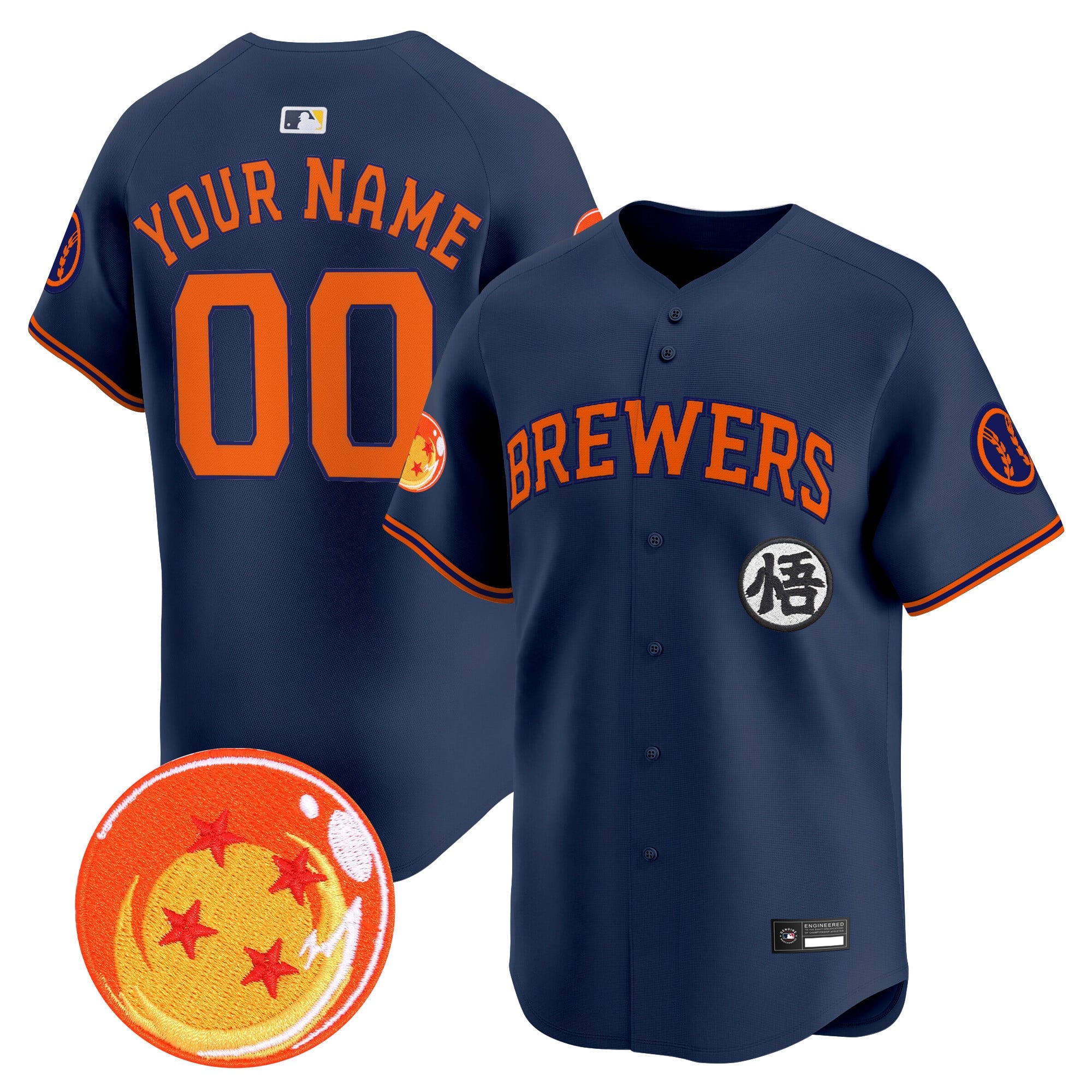 Milwaukee Brewers x Dragon Ball Vapor Premier Limited Custom Jersey - All Stitched