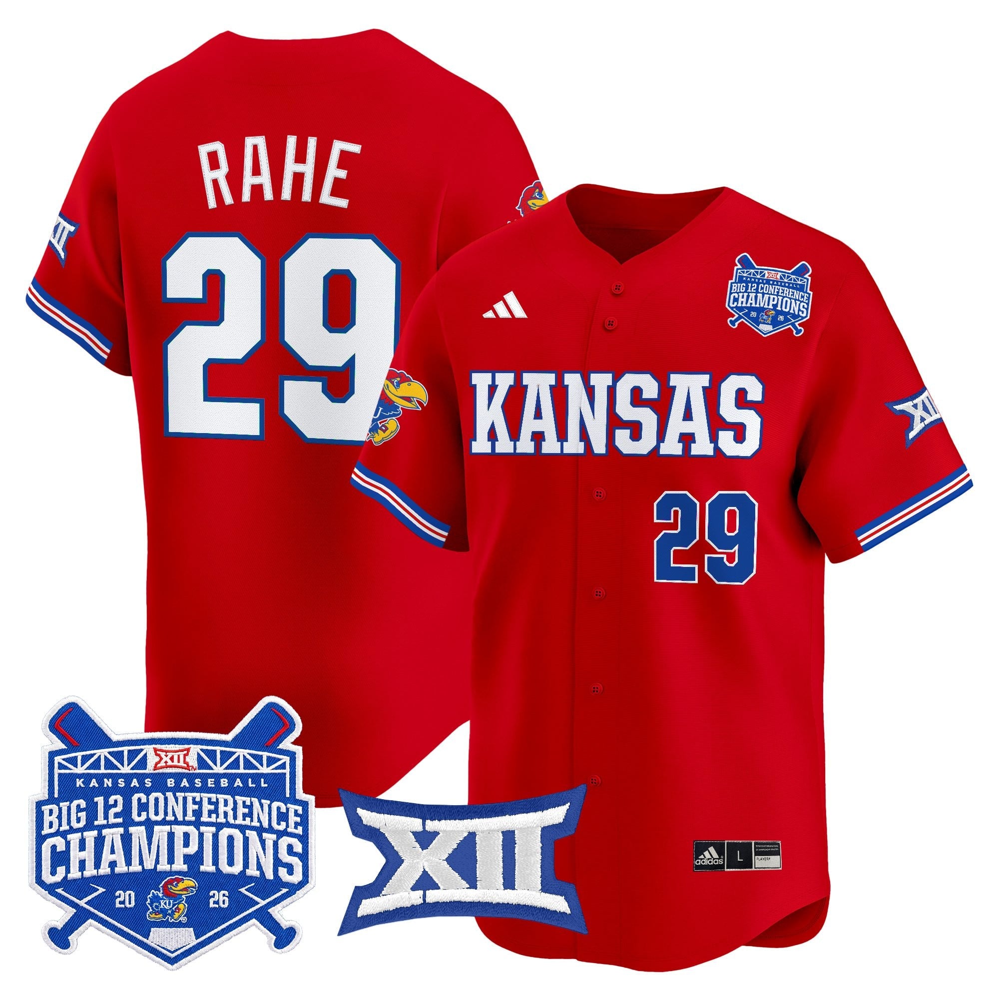 Men's Kansas Jayhawks Baseball Big 12 Conference Champions 2026 Vapor Premier Limited Jersey - All Stitched