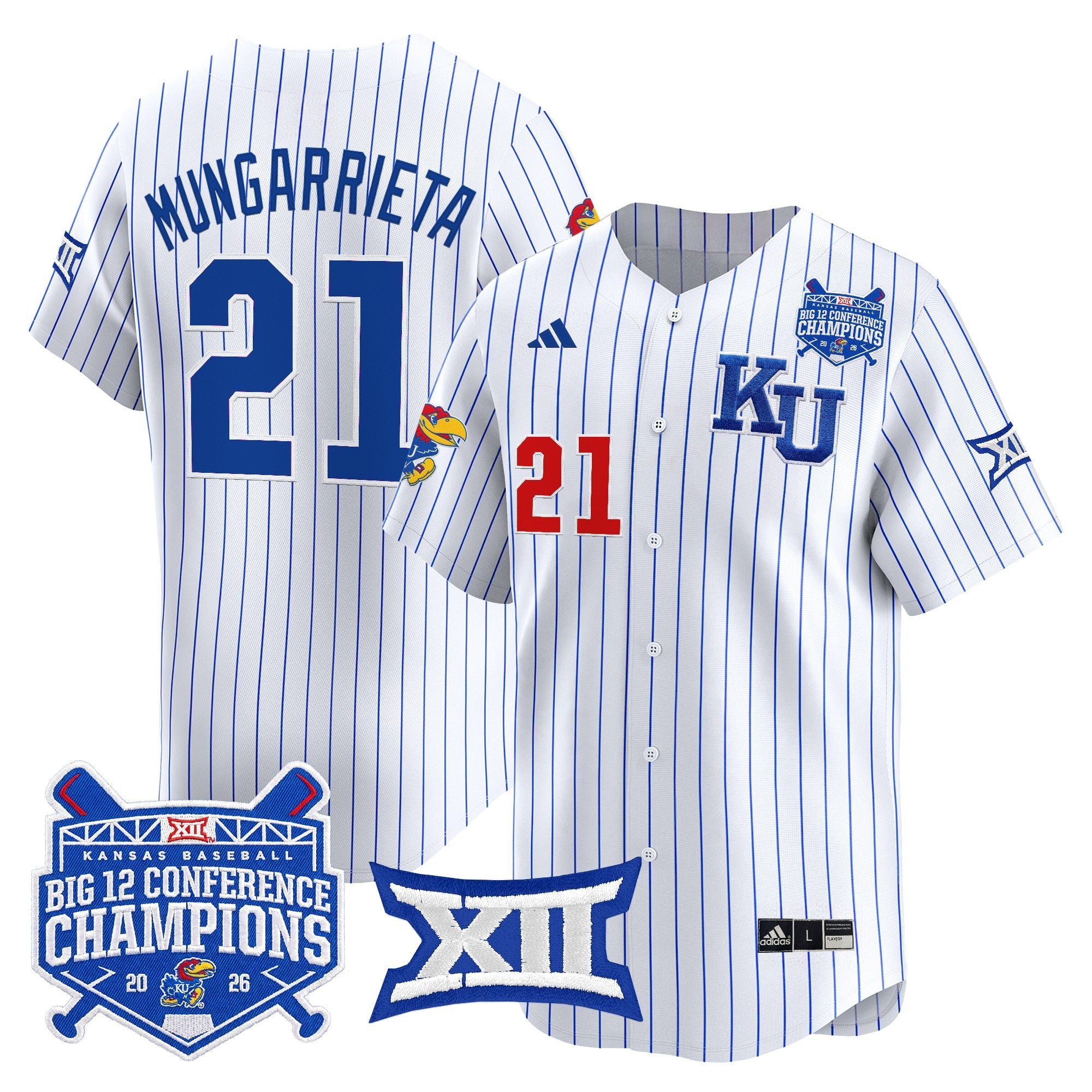 Men's Kansas Jayhawks Baseball Big 12 Conference Champions 2026 Vapor Premier Limited Jersey - All Stitched