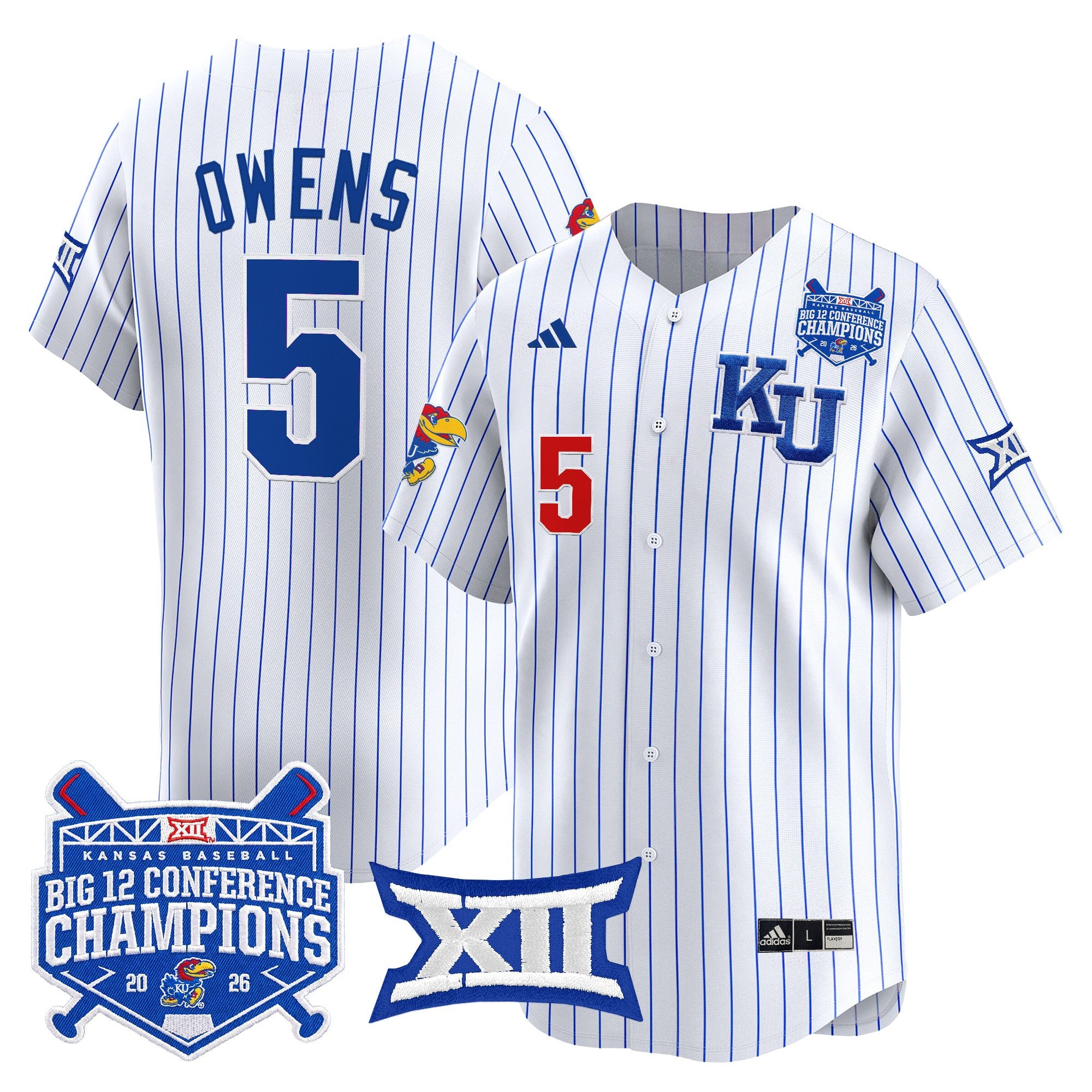 Men's Kansas Jayhawks Baseball Big 12 Conference Champions 2026 Vapor Premier Limited Jersey - All Stitched