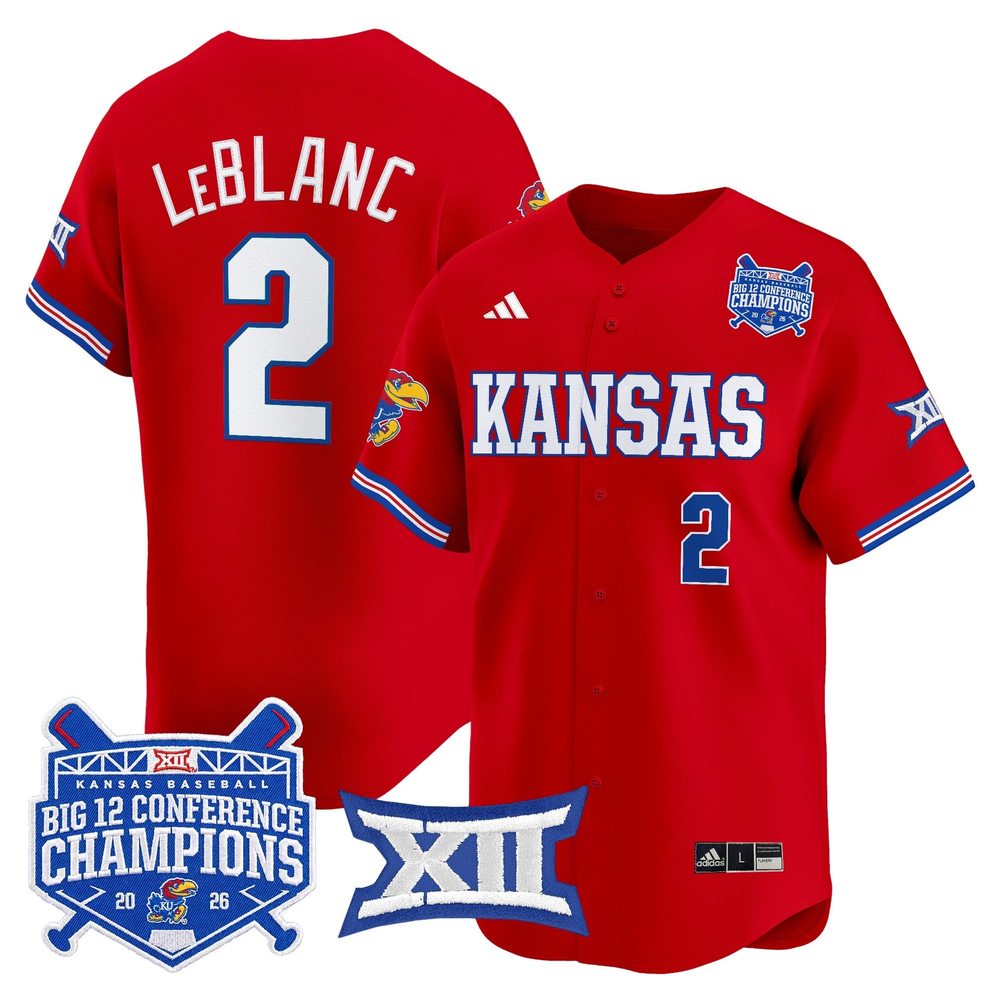 Men's Kansas Jayhawks Baseball Big 12 Conference Champions 2026 Vapor Premier Limited Jersey - All Stitched