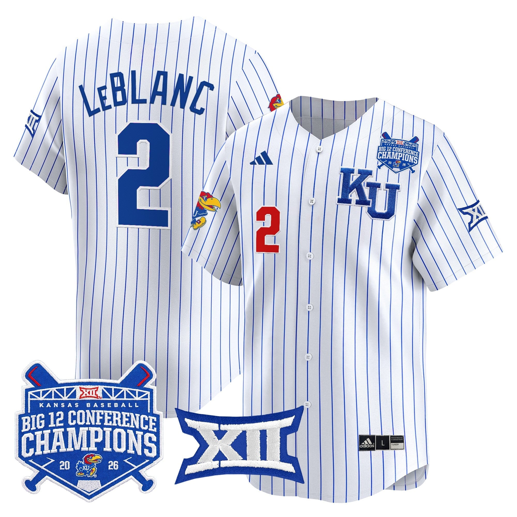 Men's Kansas Jayhawks Baseball Big 12 Conference Champions 2026 Vapor Premier Limited Jersey - All Stitched