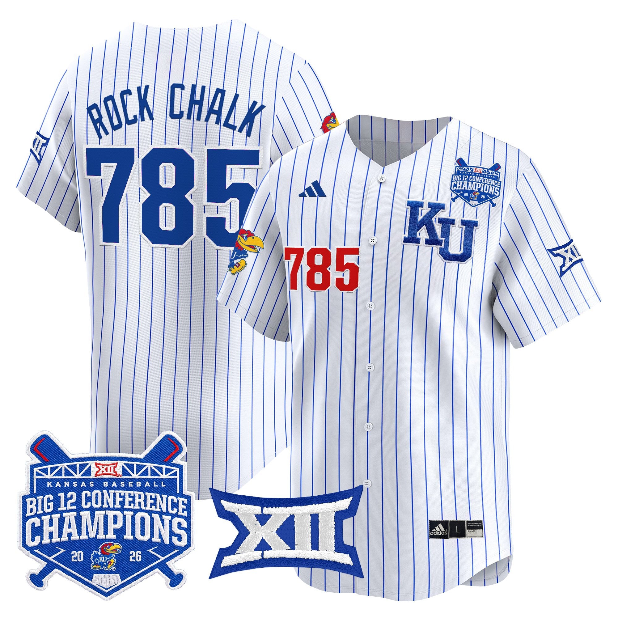 Men's Kansas Jayhawks Baseball Big 12 Conference Champions 2026 Vapor Premier Limited Jersey - All Stitched