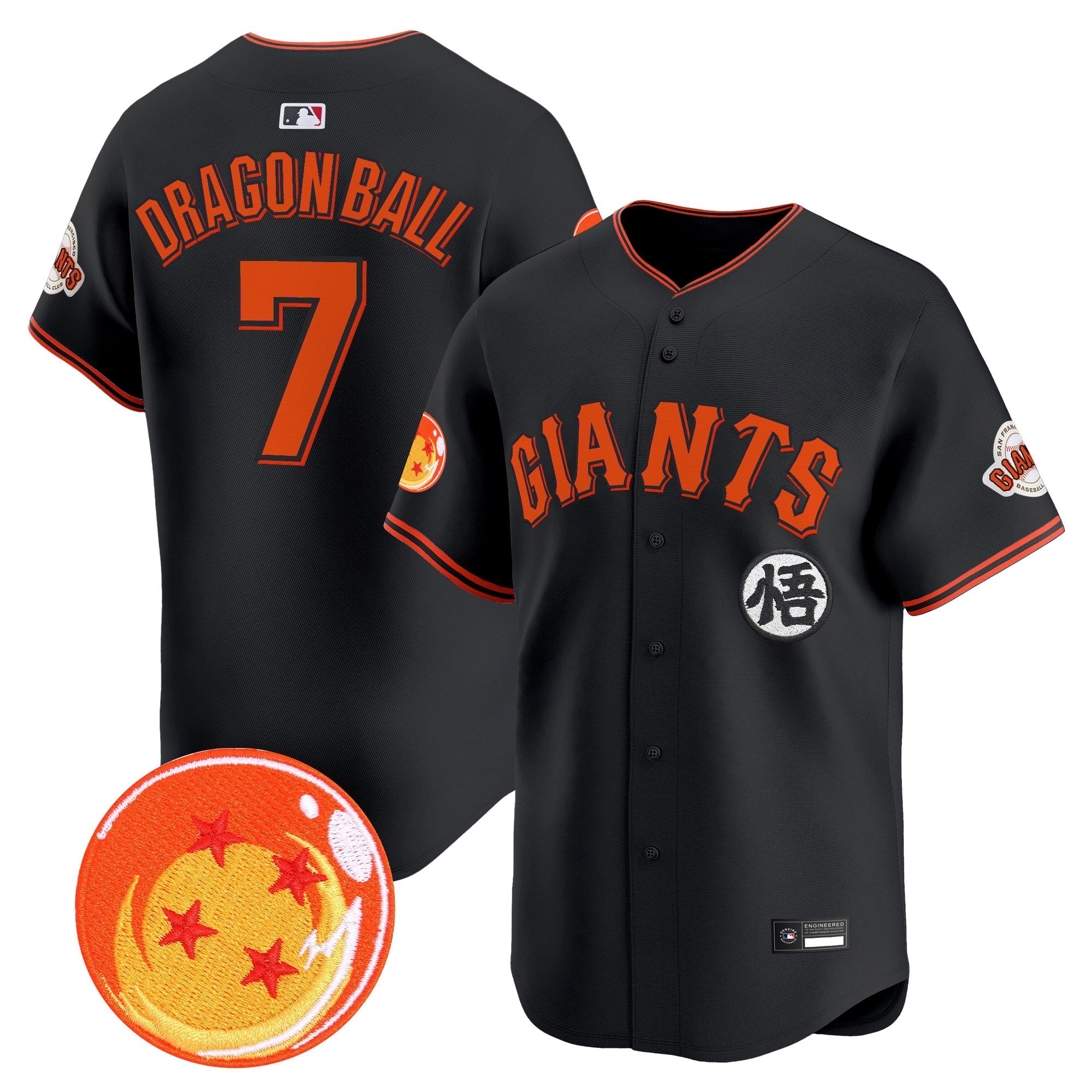 Men's San Francisco Giants x Dragon Ball Vapor Premier Limited Jersey - All Stitched