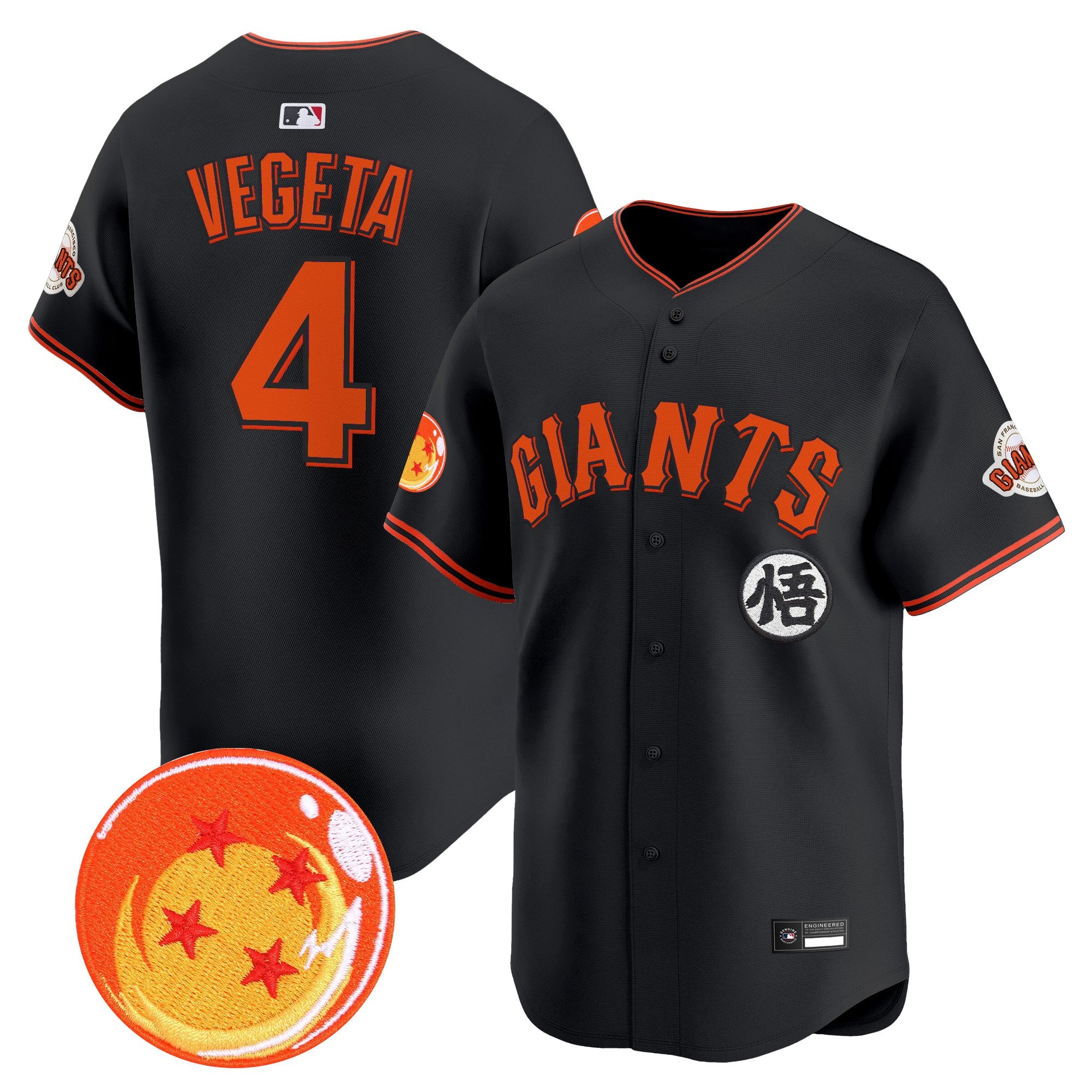 Men's San Francisco Giants x Dragon Ball Vapor Premier Limited Jersey - All Stitched
