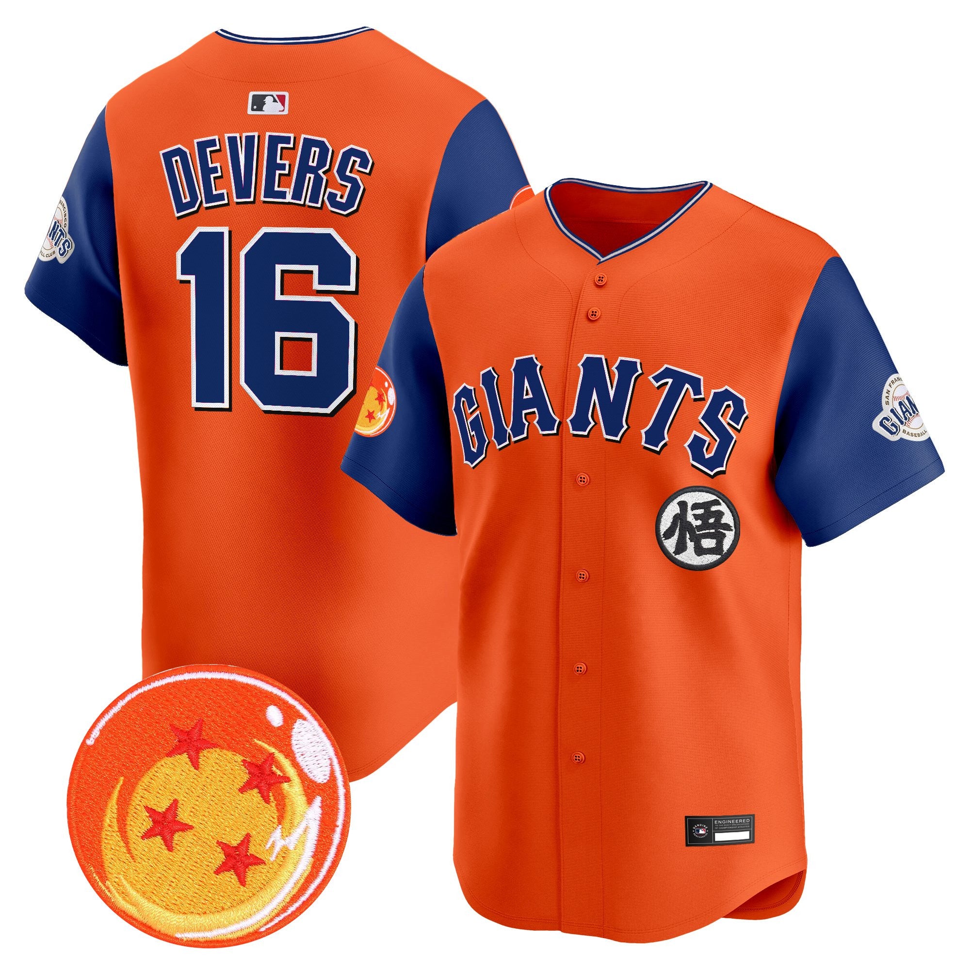 Men's San Francisco Giants x Dragon Ball Vapor Premier Limited Jersey - All Stitched