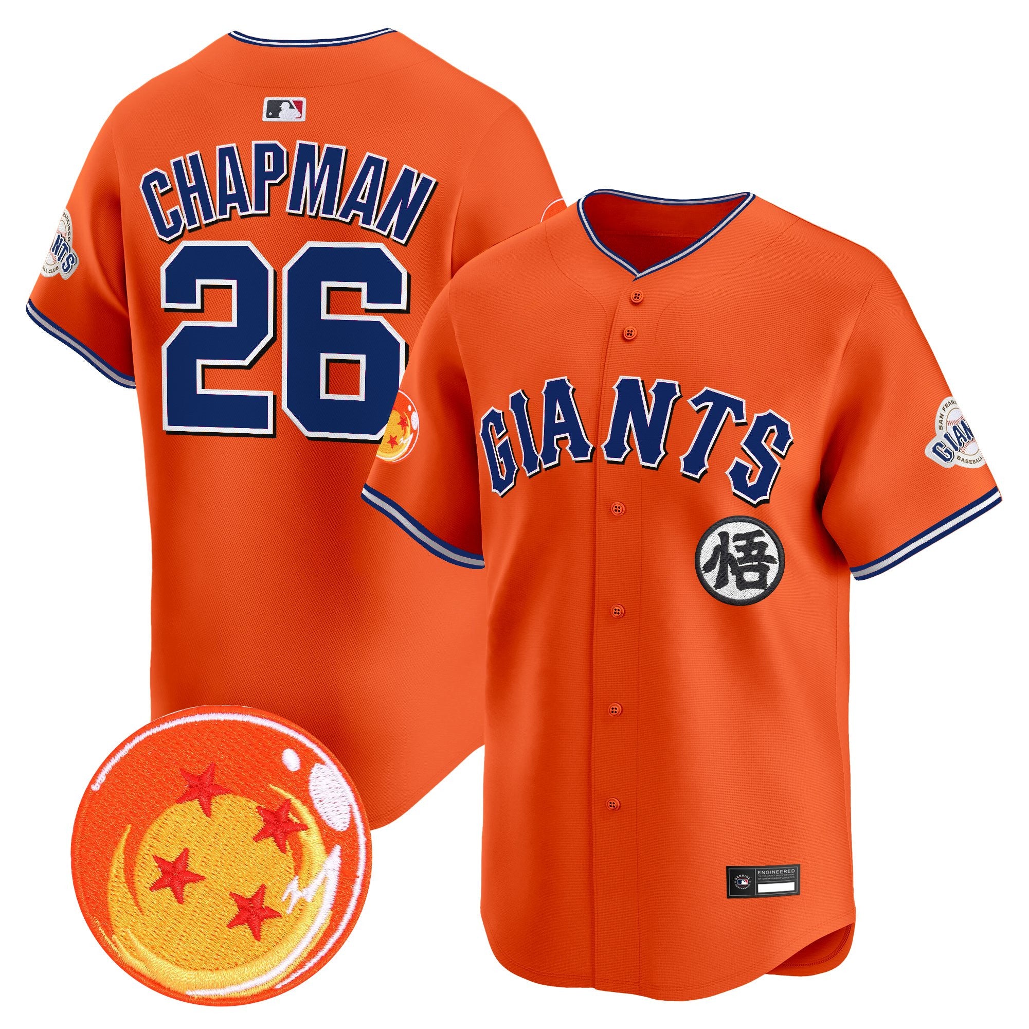Men's San Francisco Giants x Dragon Ball Vapor Premier Limited Jersey - All Stitched
