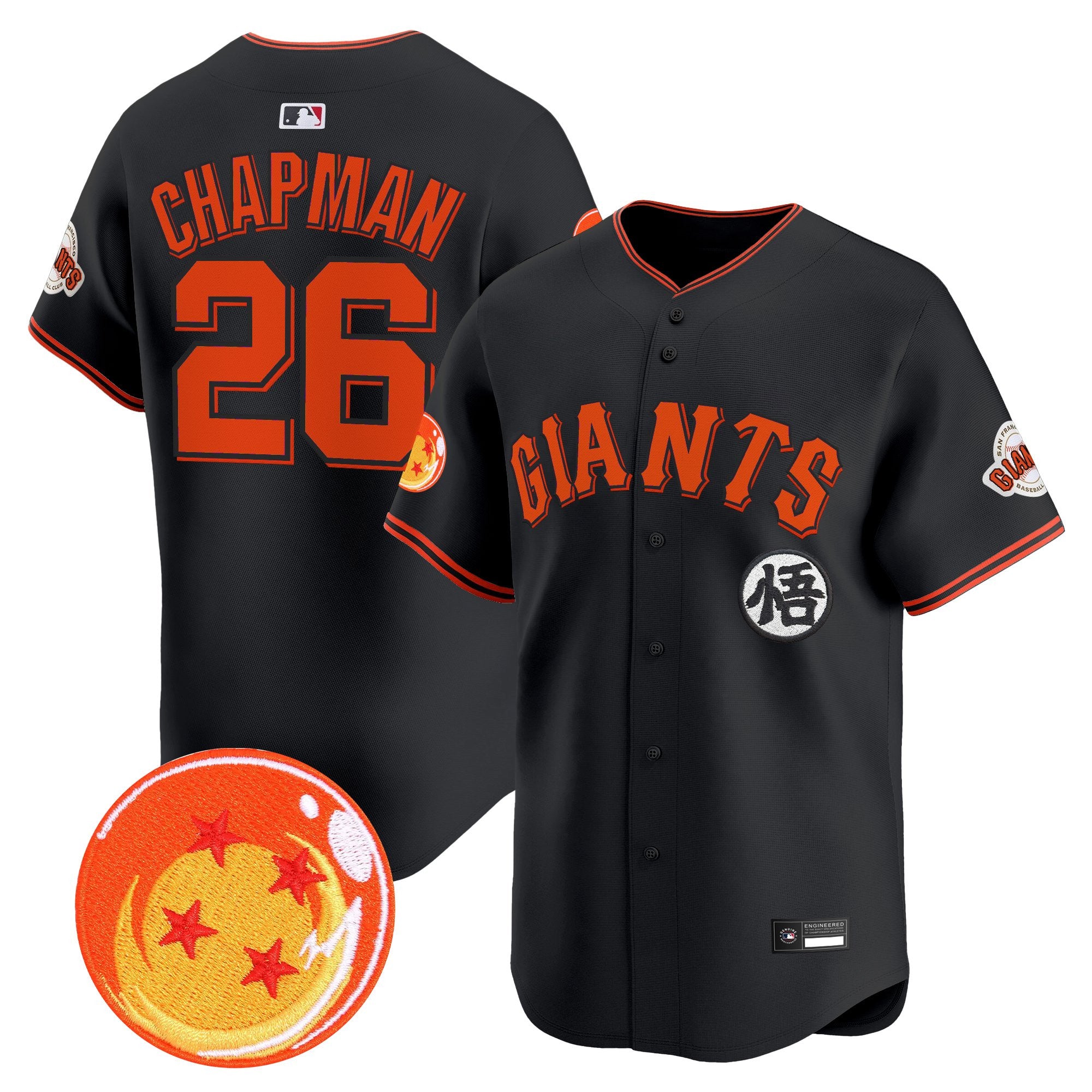 Men's San Francisco Giants x Dragon Ball Vapor Premier Limited Jersey - All Stitched