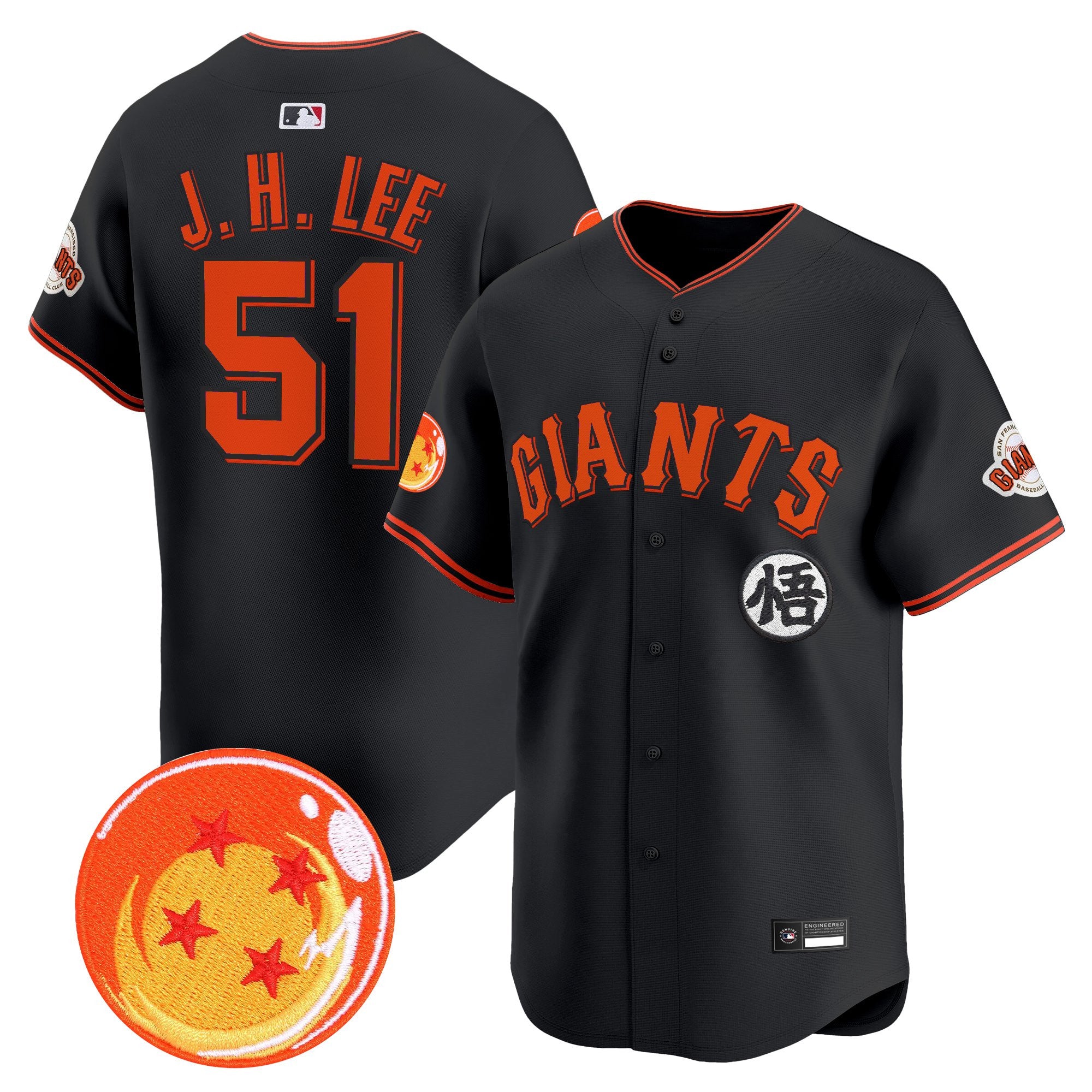 Men's San Francisco Giants x Dragon Ball Vapor Premier Limited Jersey - All Stitched