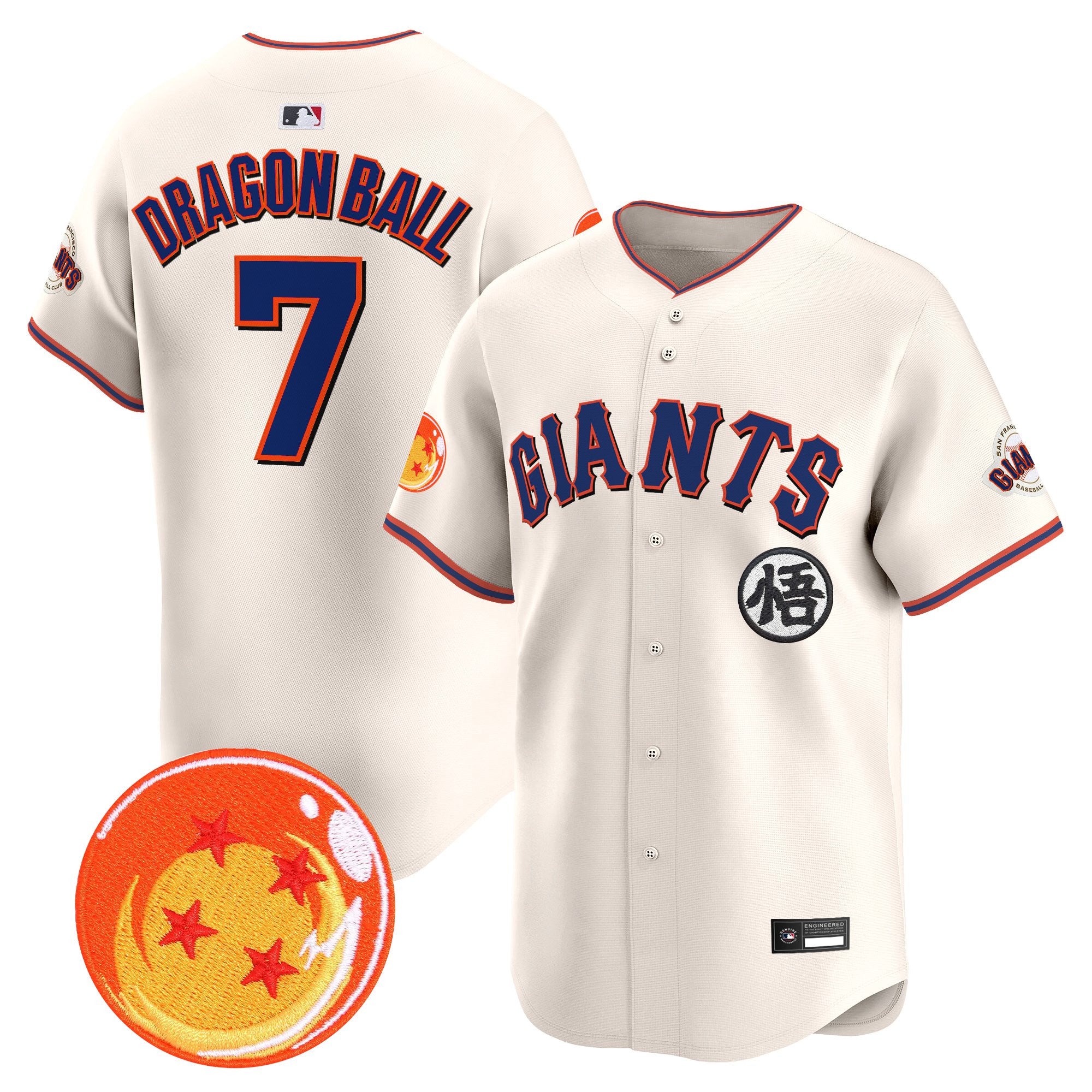Men's San Francisco Giants x Dragon Ball Vapor Premier Limited Jersey - All Stitched