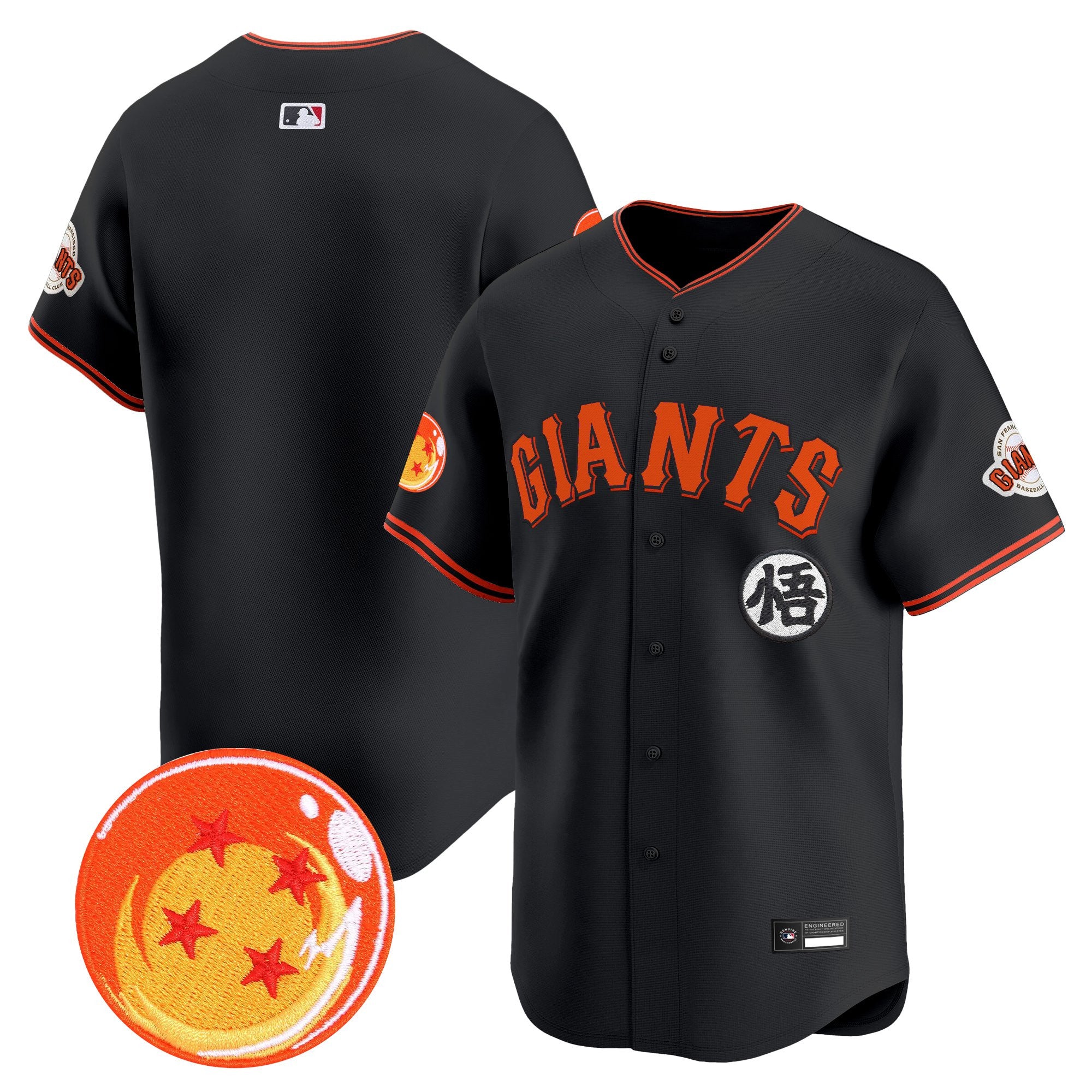 Men's San Francisco Giants x Dragon Ball Vapor Premier Limited Jersey - All Stitched