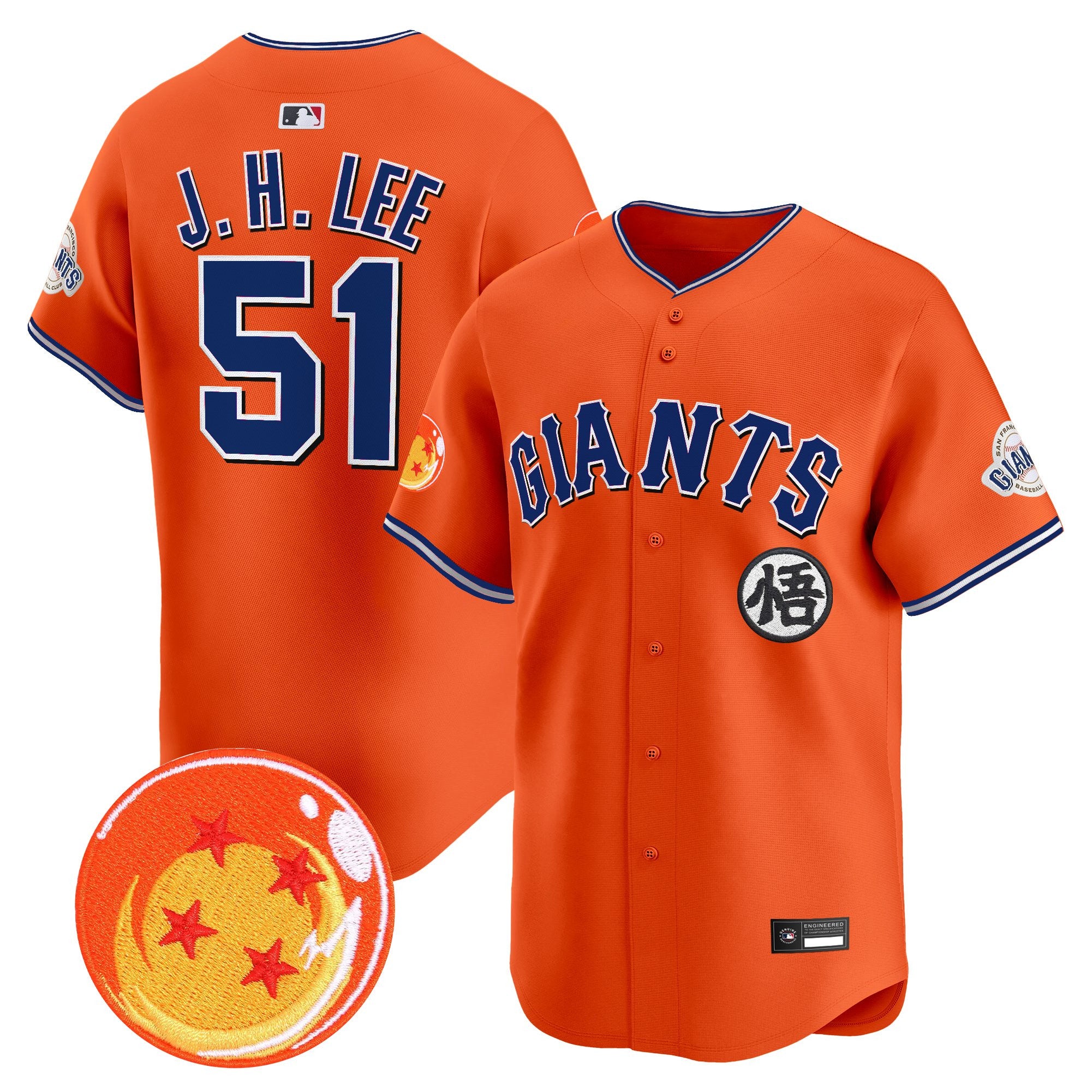 Men's San Francisco Giants x Dragon Ball Vapor Premier Limited Jersey - All Stitched