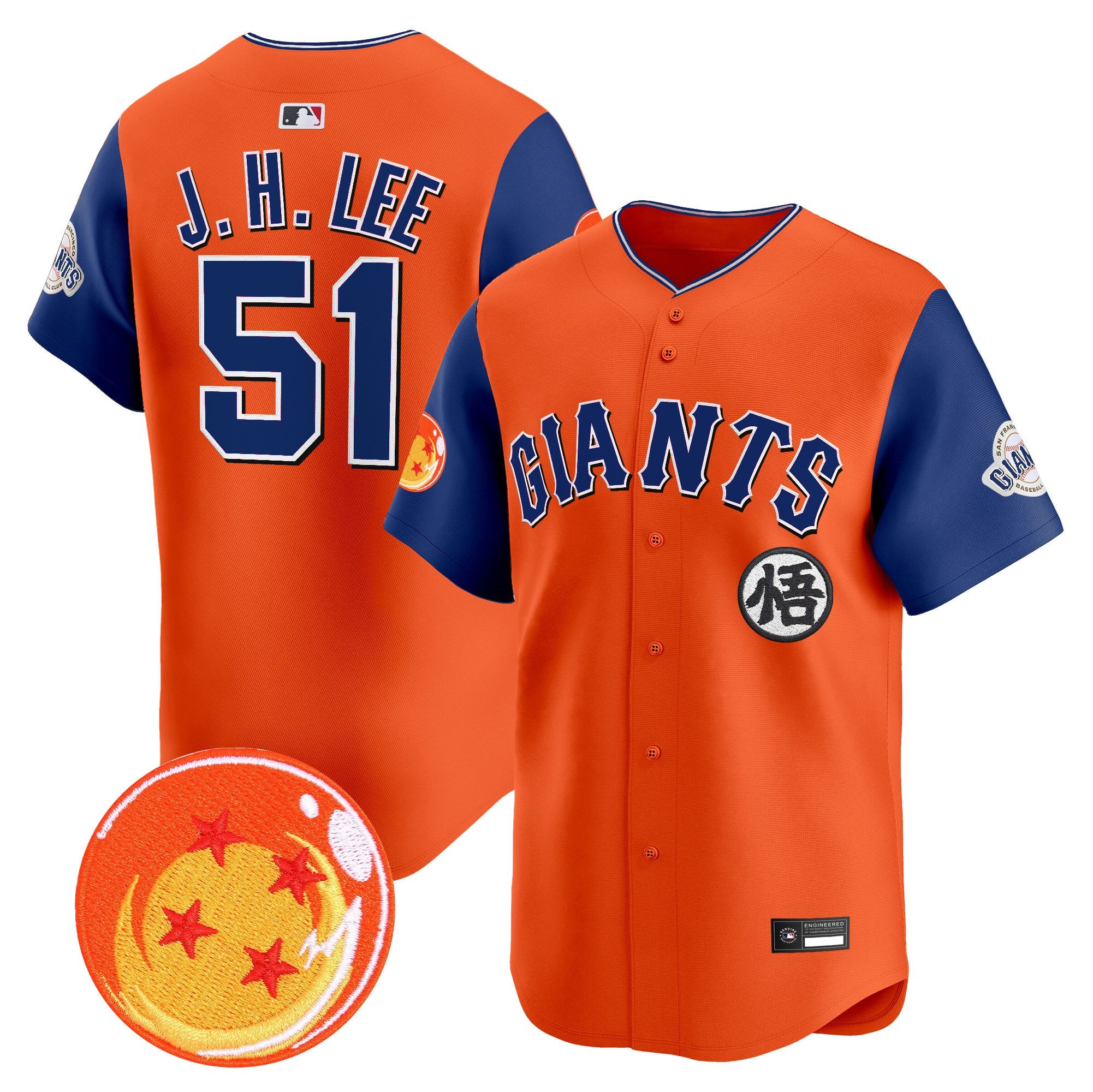 Men's San Francisco Giants x Dragon Ball Vapor Premier Limited Jersey - All Stitched