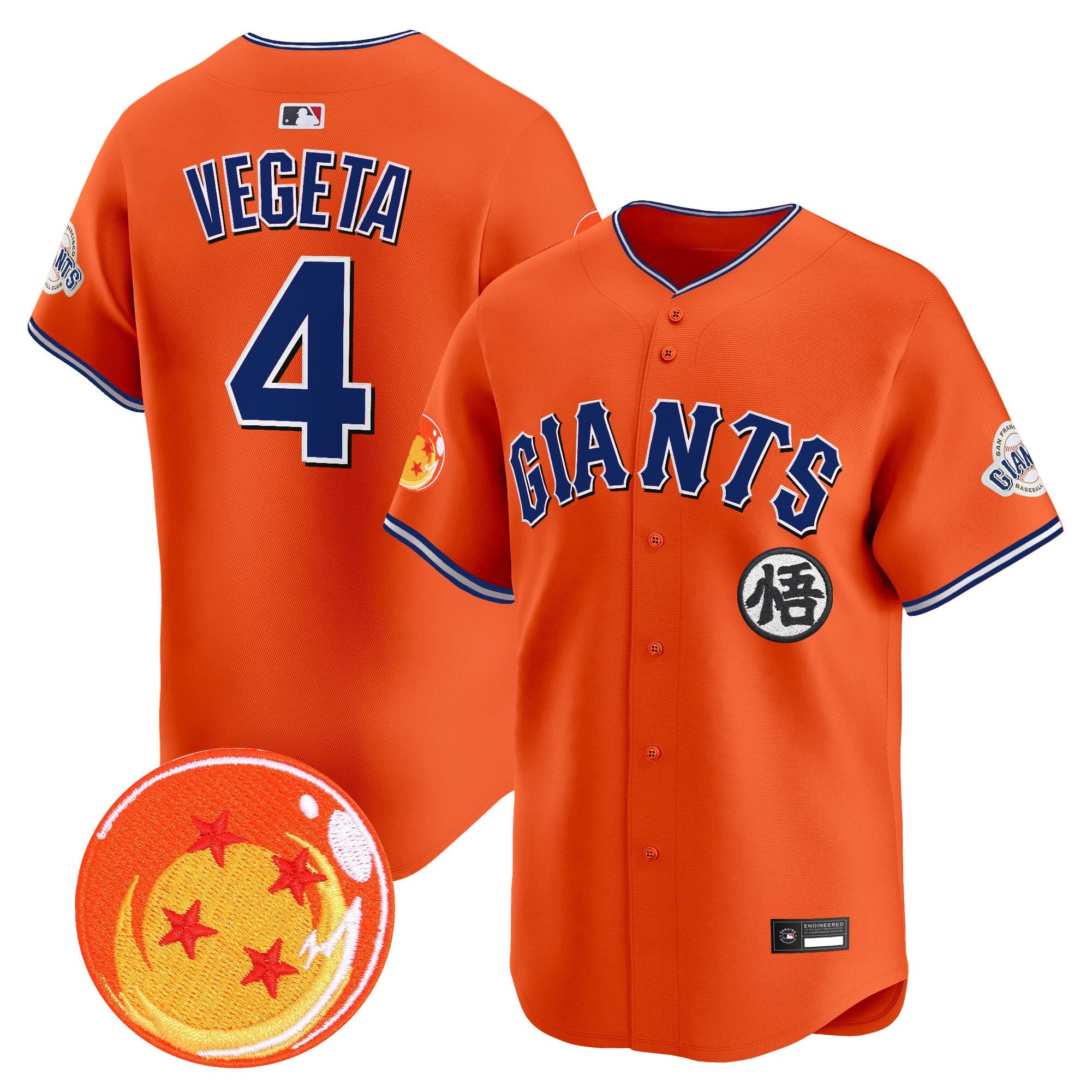 Men's San Francisco Giants x Dragon Ball Vapor Premier Limited Jersey - All Stitched