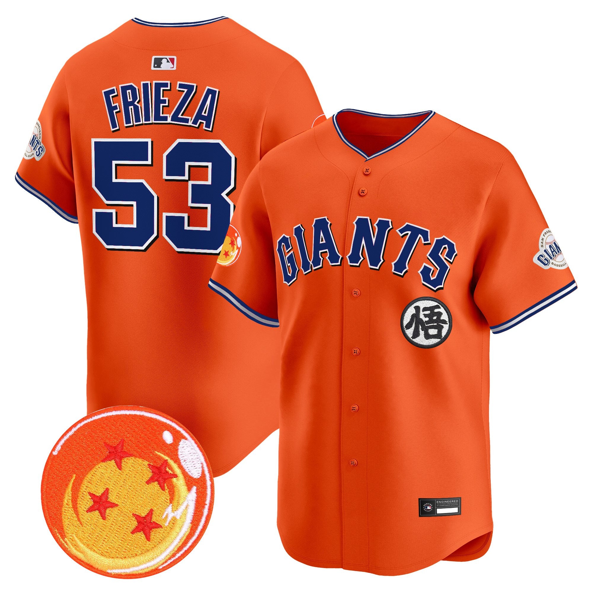 Men's San Francisco Giants x Dragon Ball Vapor Premier Limited Jersey - All Stitched