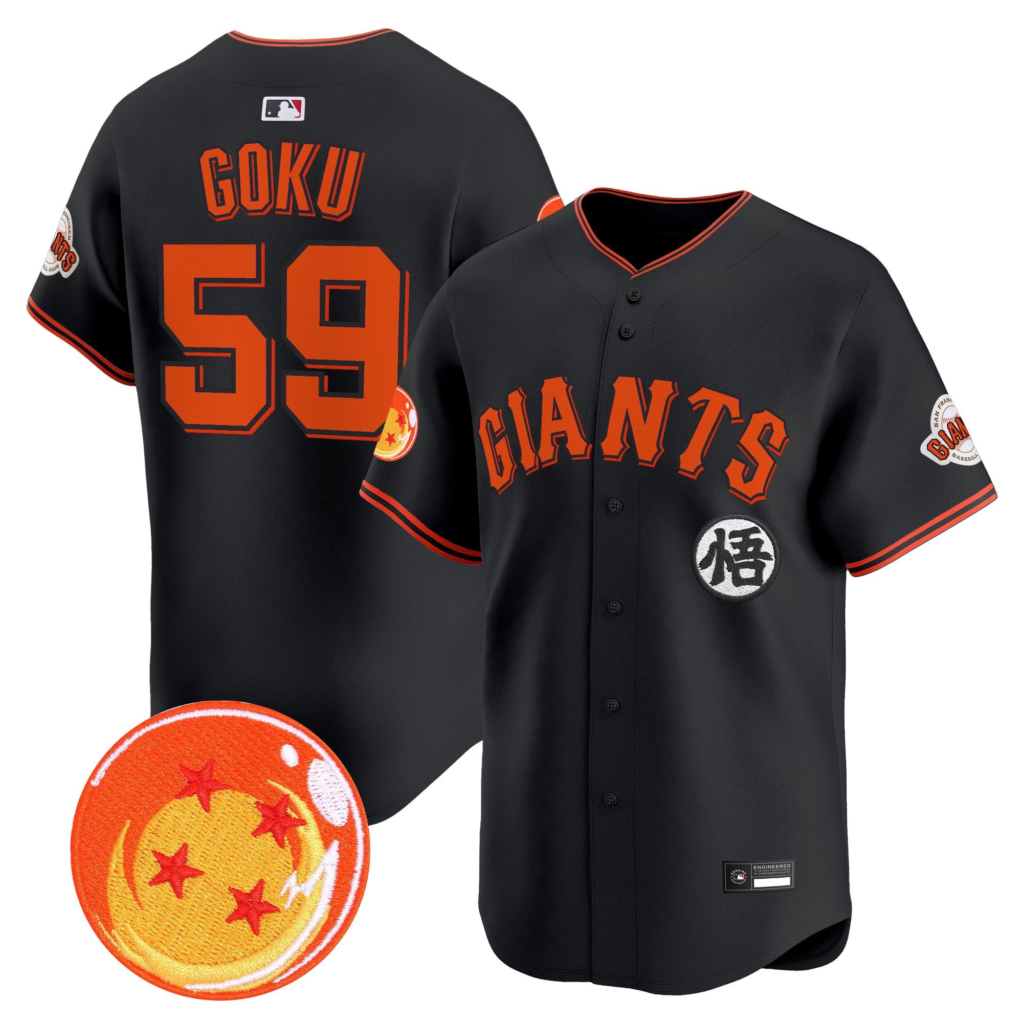 Men's San Francisco Giants x Dragon Ball Vapor Premier Limited Jersey - All Stitched