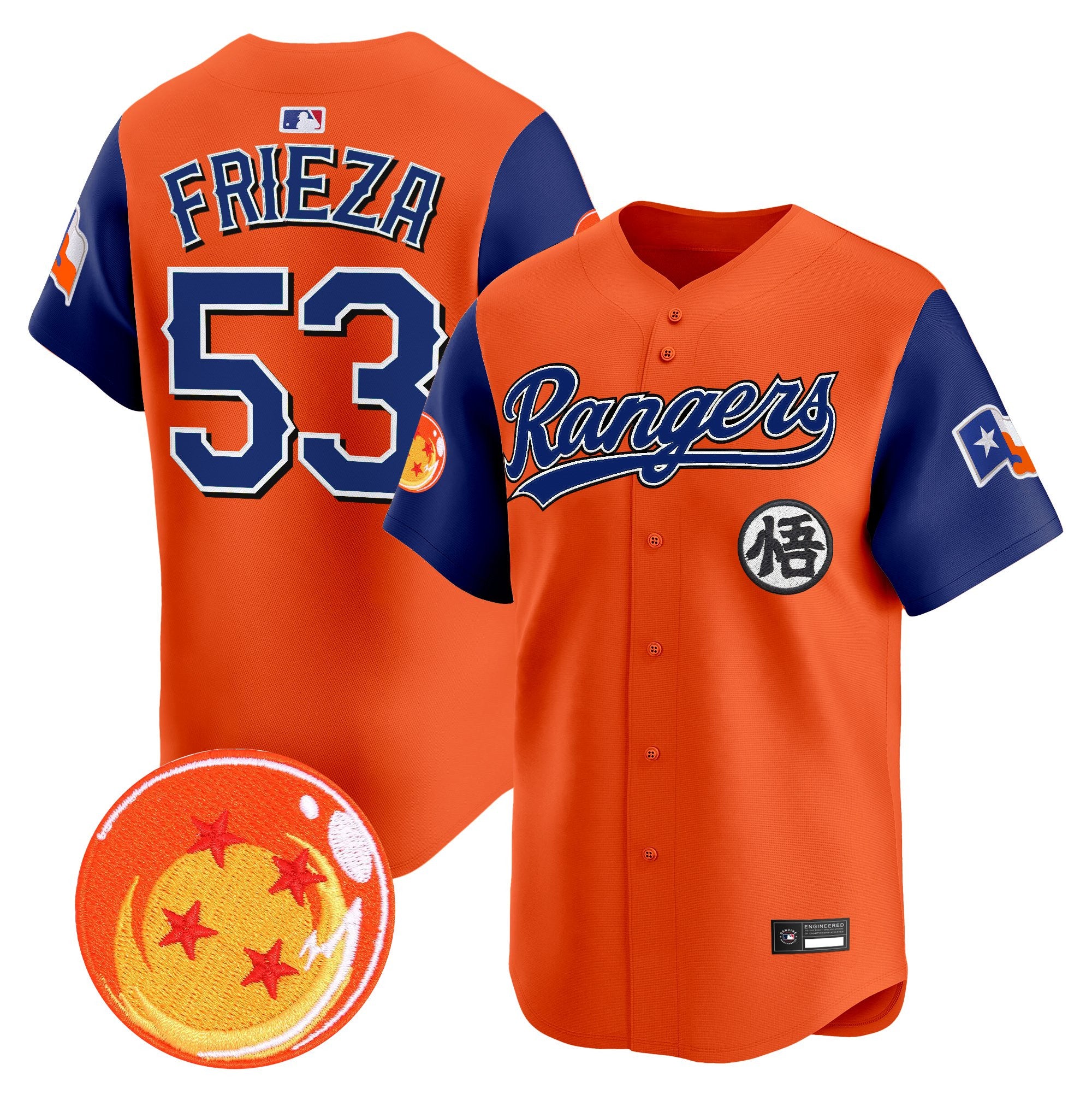 Men's Texas Rangers x Dragon Ball Vapor Premier Limited Jersey - All Stitched