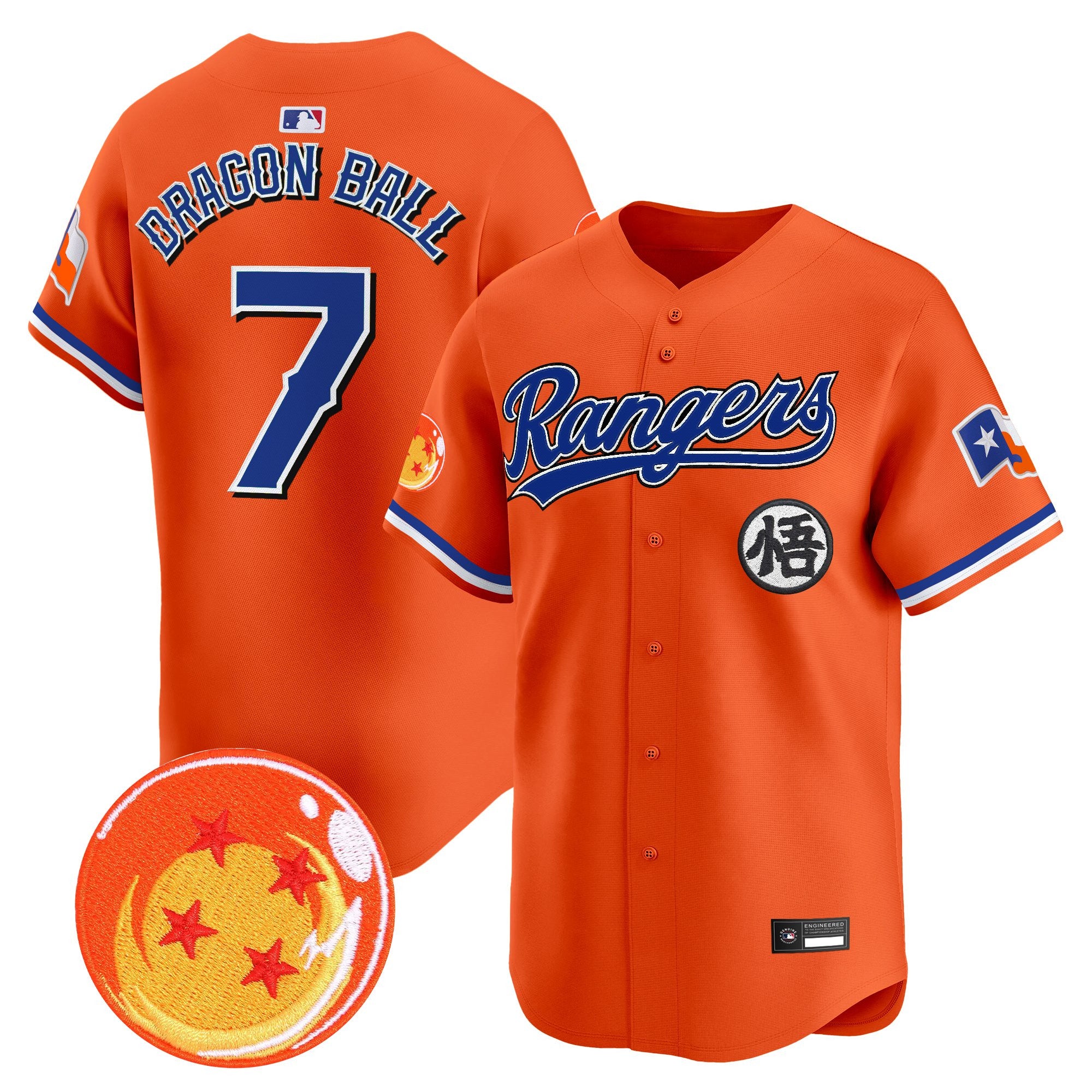 Men's Texas Rangers x Dragon Ball Vapor Premier Limited Jersey - All Stitched