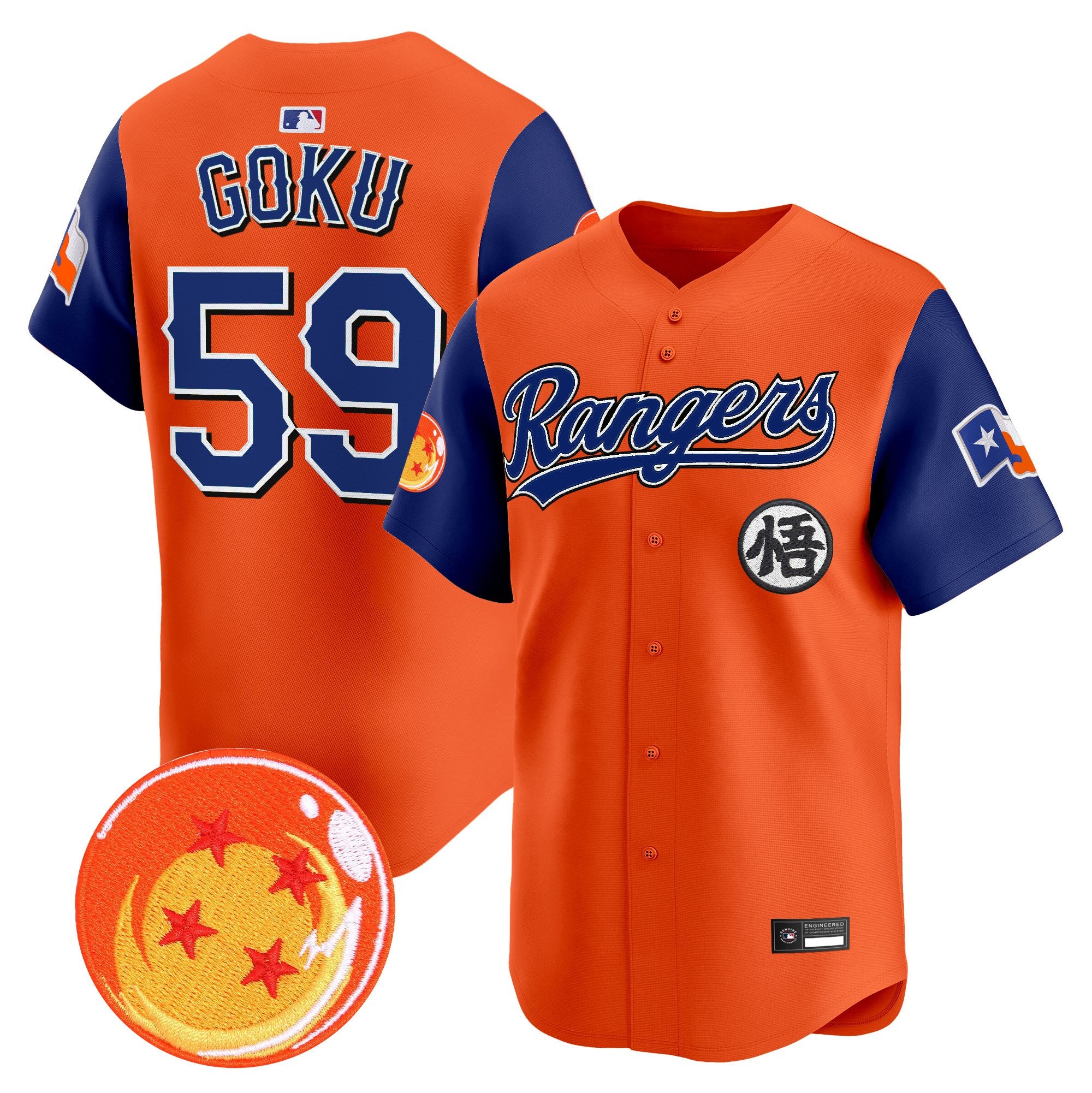 Men's Texas Rangers x Dragon Ball Vapor Premier Limited Jersey - All Stitched