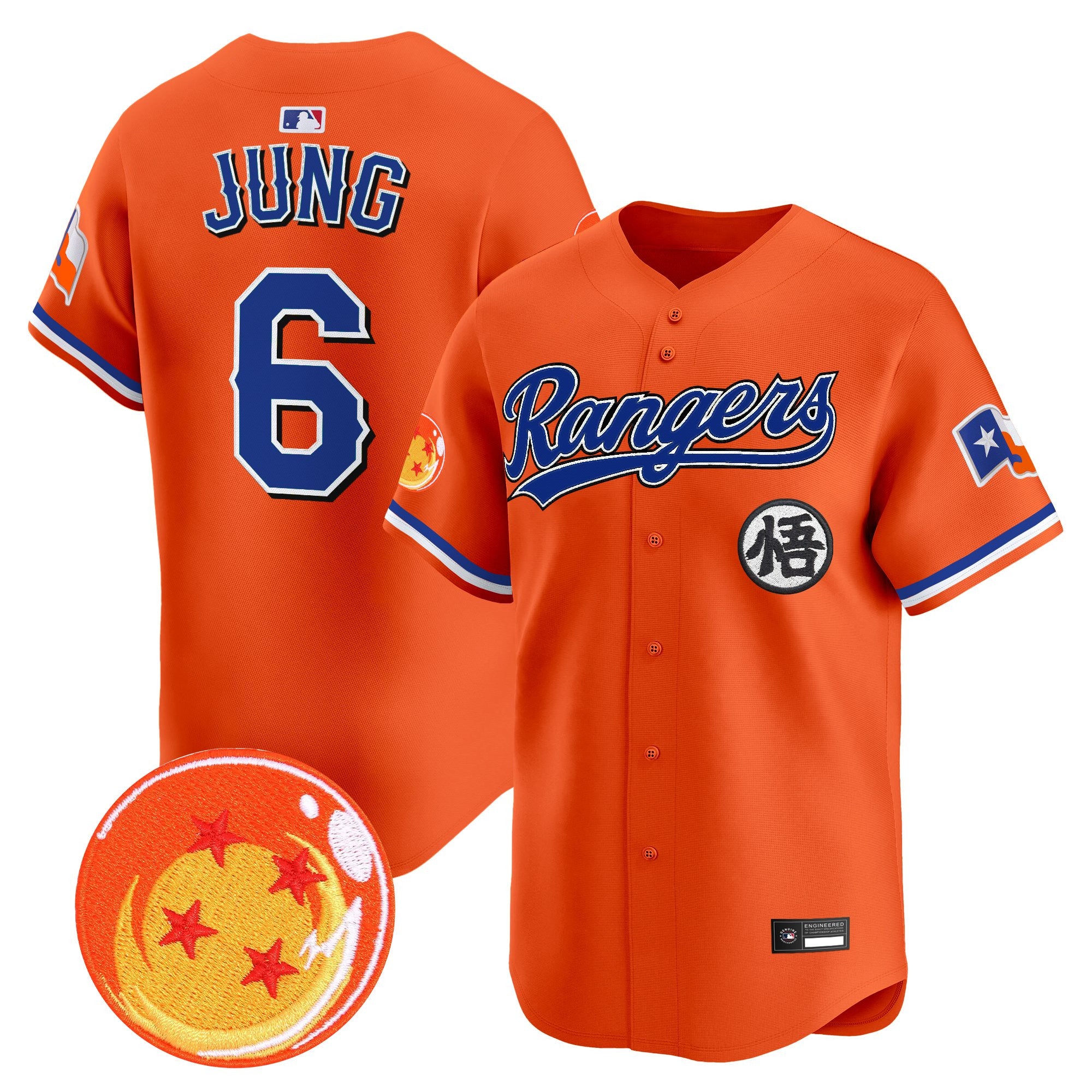 Men's Texas Rangers x Dragon Ball Vapor Premier Limited Jersey - All Stitched
