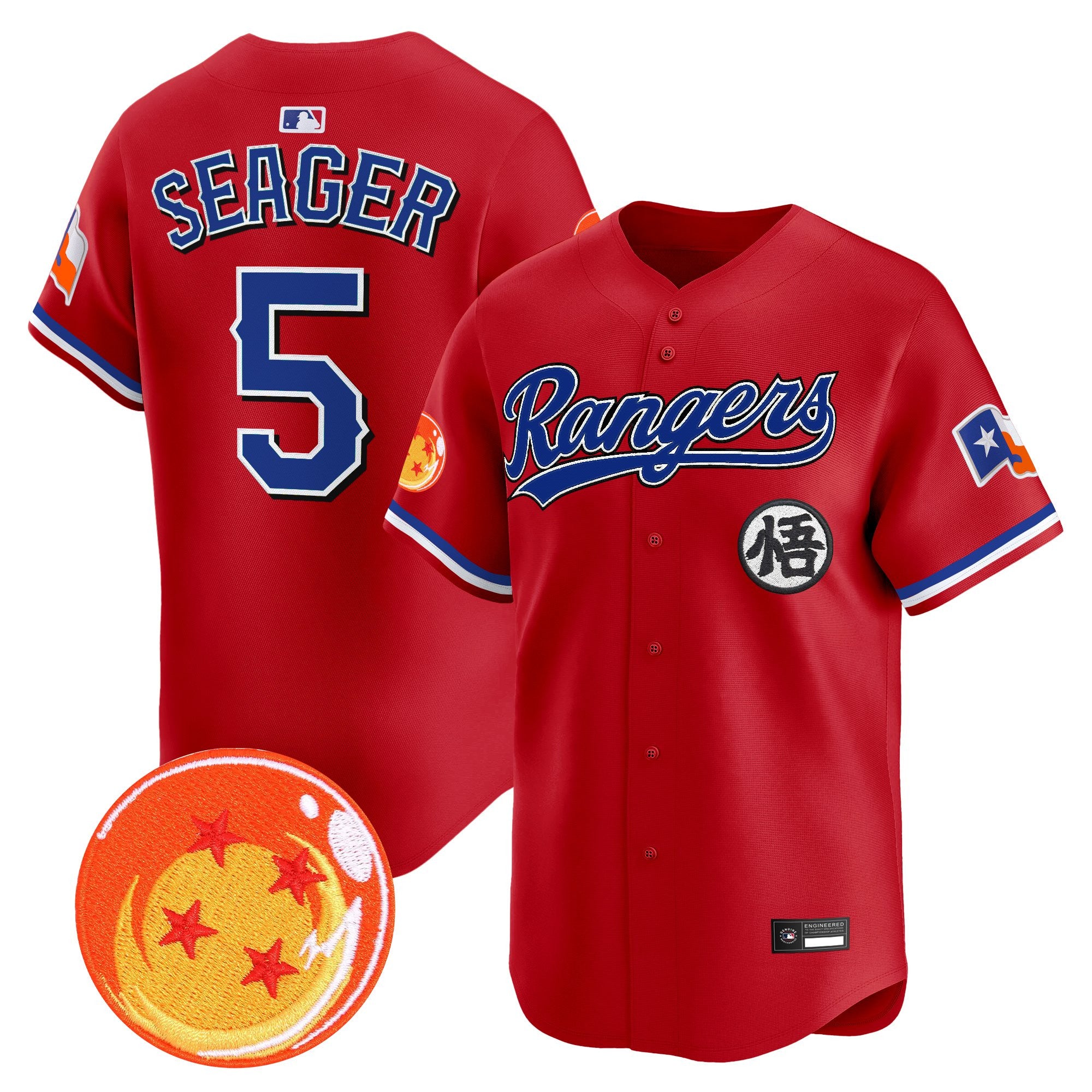 Men's Texas Rangers x Dragon Ball Vapor Premier Limited Jersey - All Stitched