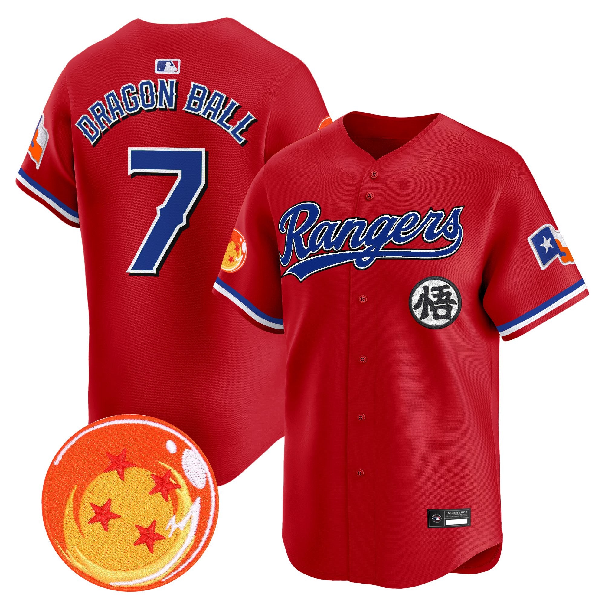 Men's Texas Rangers x Dragon Ball Vapor Premier Limited Jersey - All Stitched