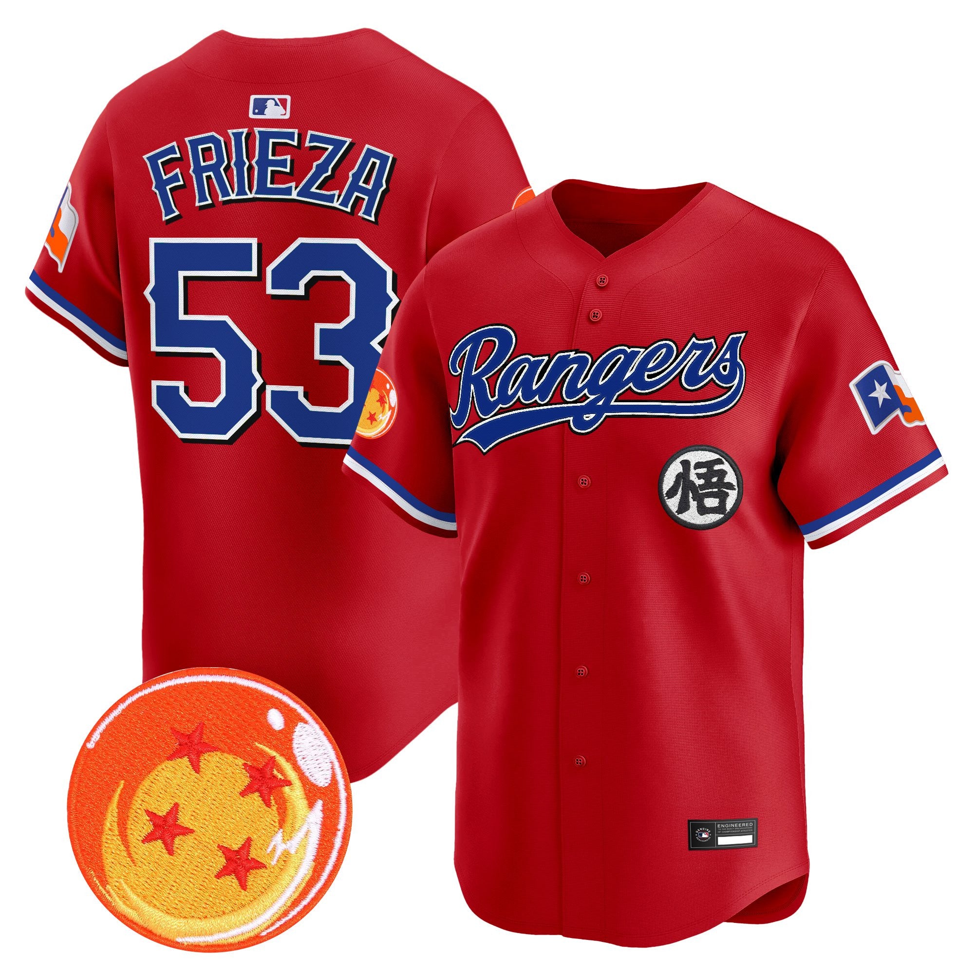 Men's Texas Rangers x Dragon Ball Vapor Premier Limited Jersey - All Stitched