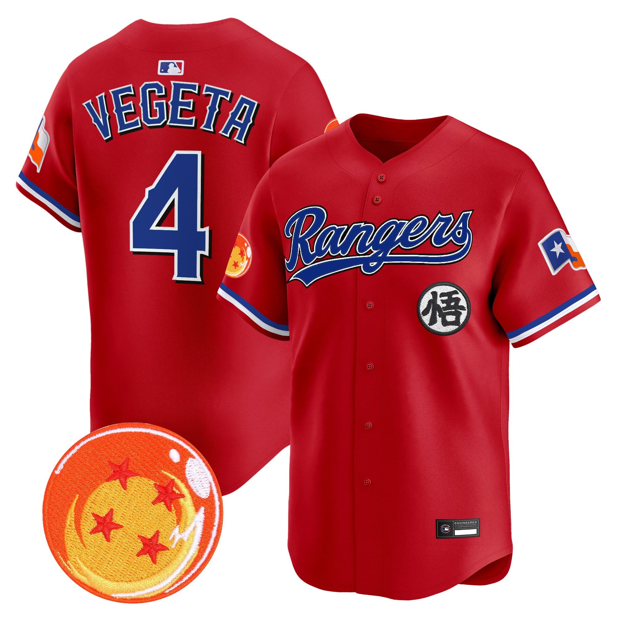Men's Texas Rangers x Dragon Ball Vapor Premier Limited Jersey - All Stitched