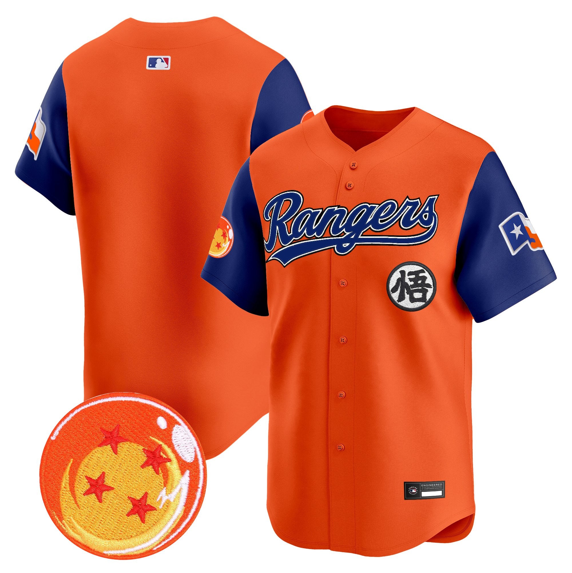 Men's Texas Rangers x Dragon Ball Vapor Premier Limited Jersey - All Stitched