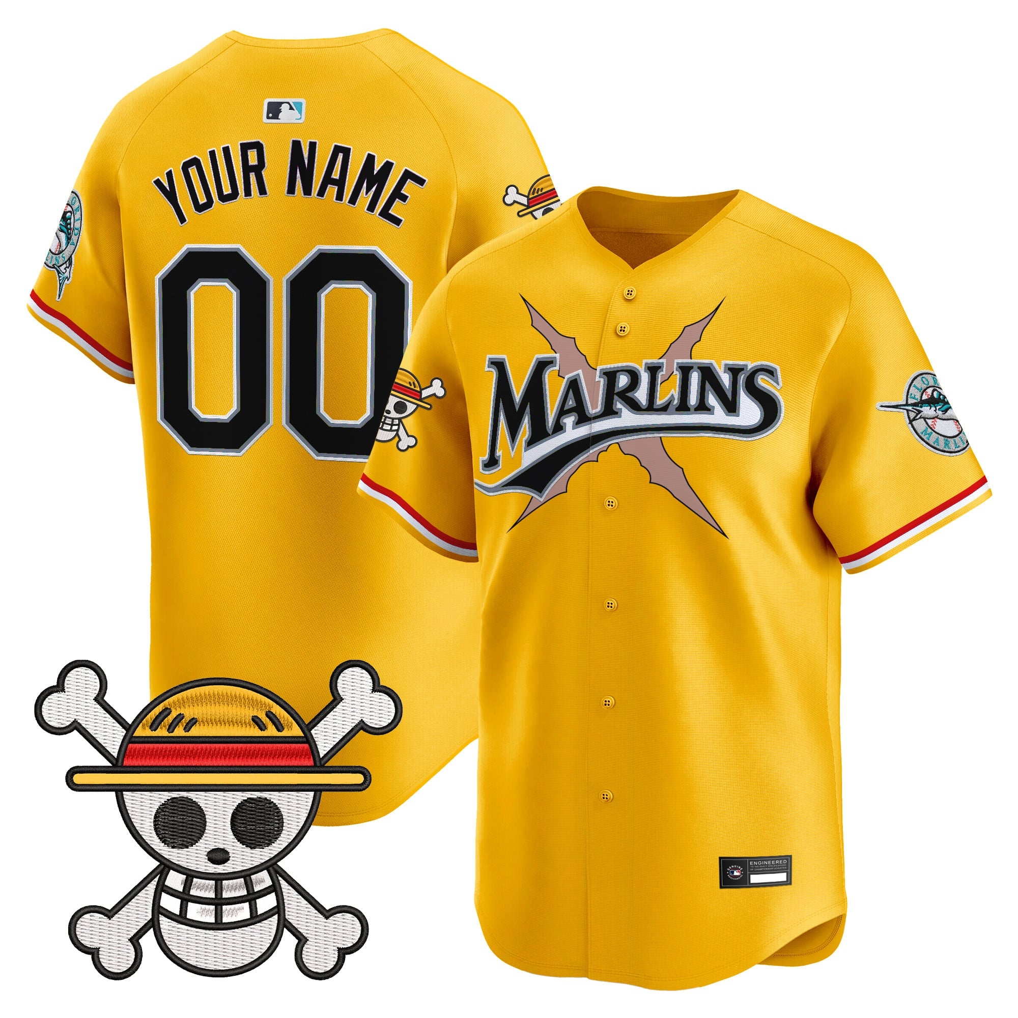 Miami Marlins x One Piece Vapor Premier Limited Custom Jersey - Stitched