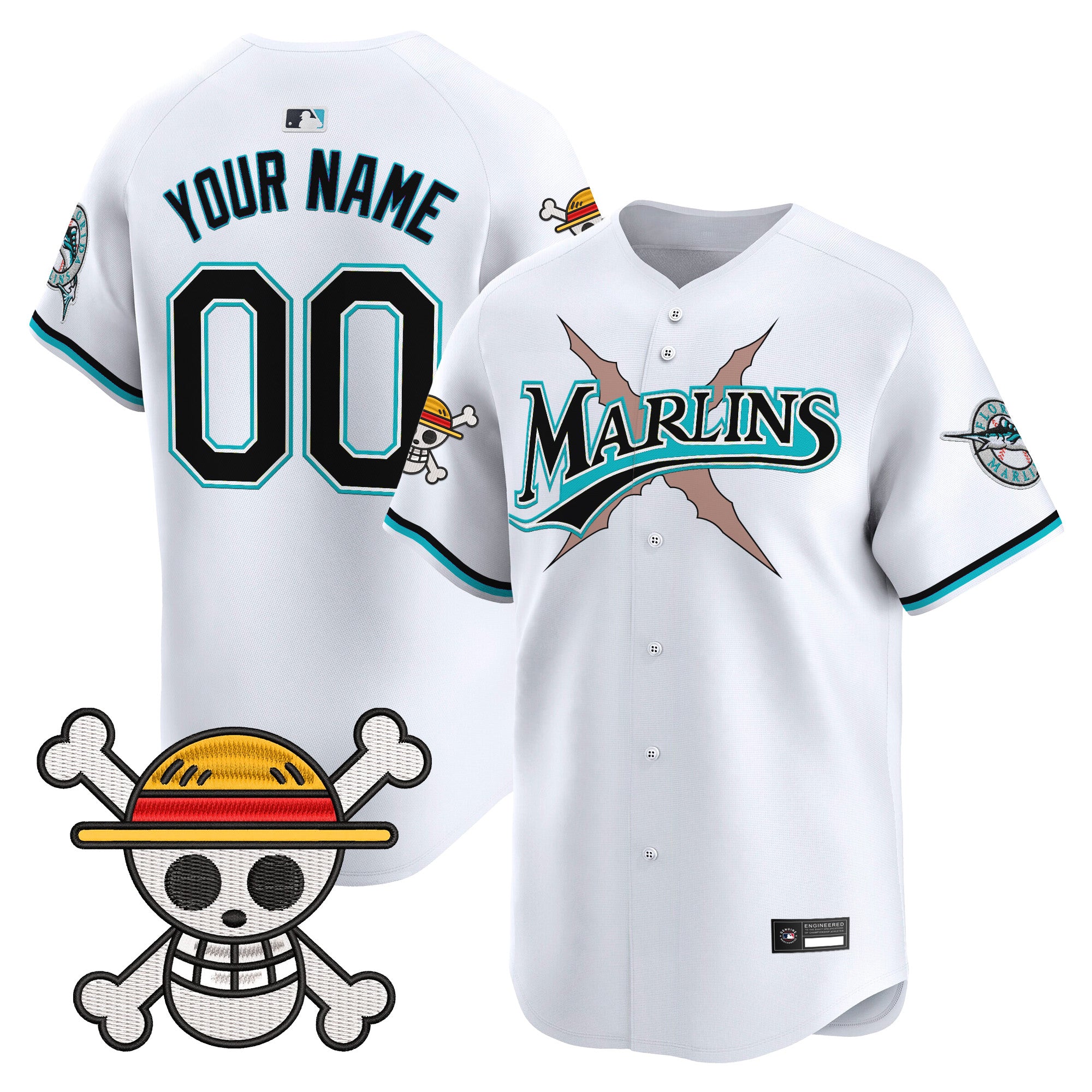 Miami Marlins x One Piece Vapor Premier Limited Custom Jersey - Stitched