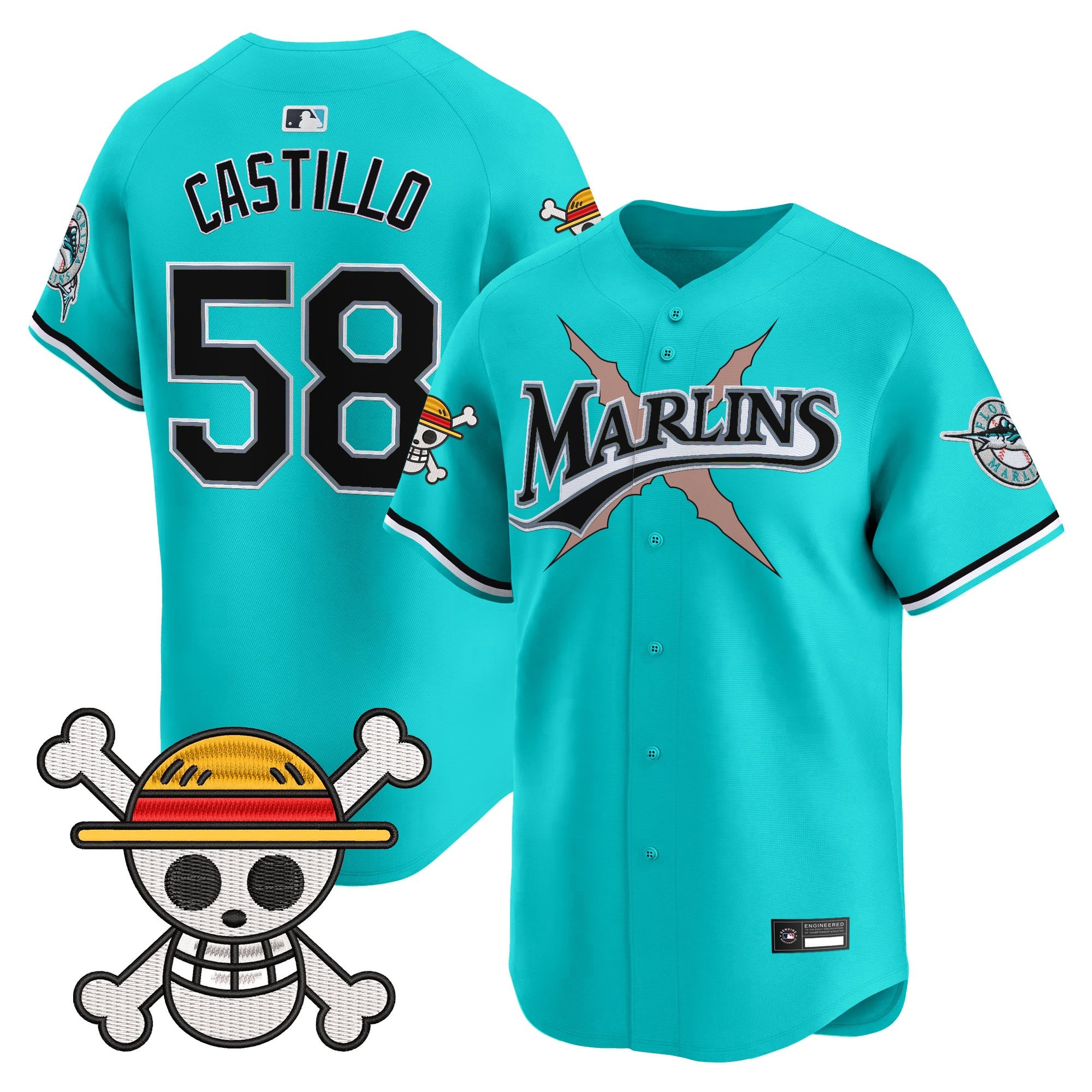 Men's Miami Marlins x One Piece Vapor Premier Limited Jersey - Stitched
