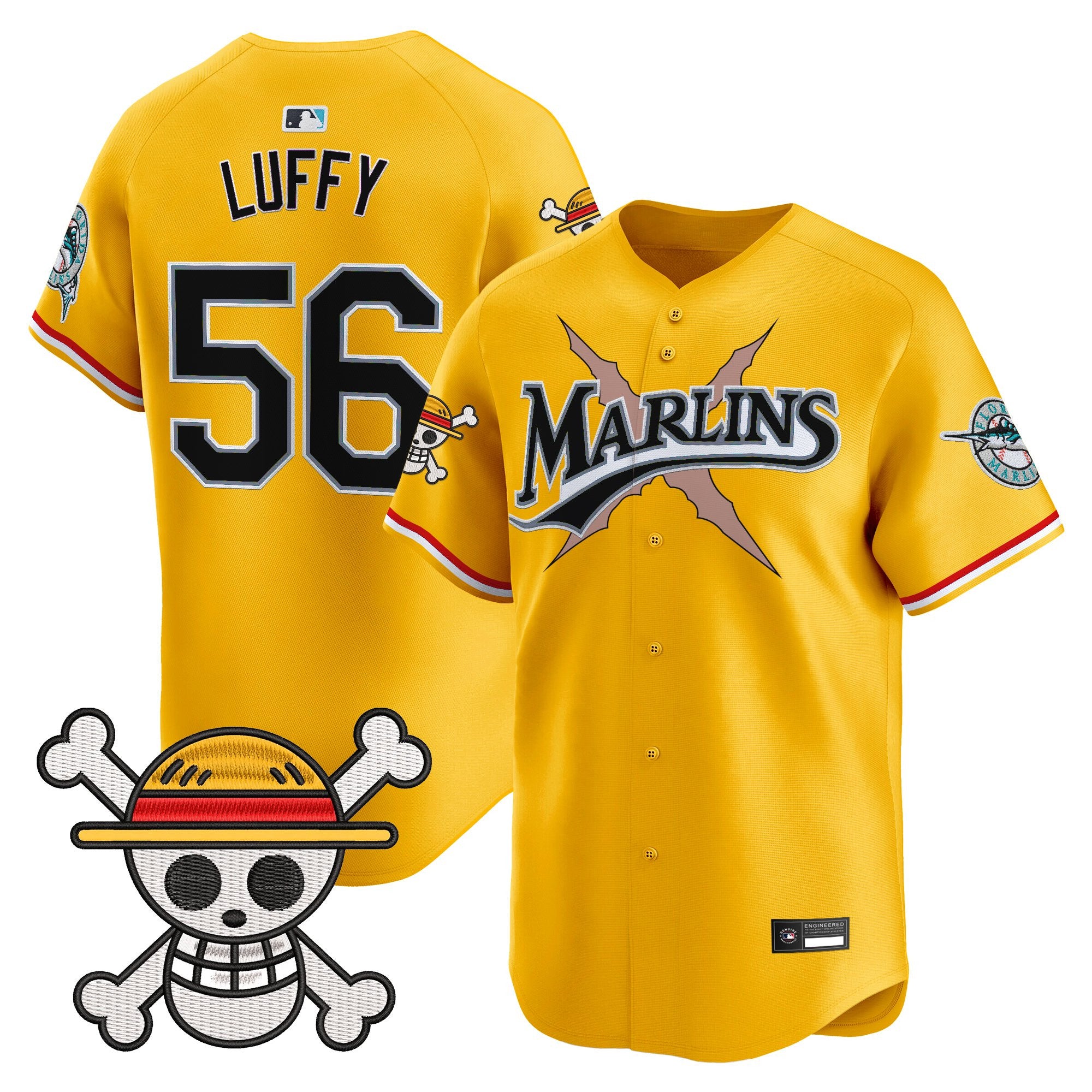 Men's Miami Marlins x One Piece Vapor Premier Limited Jersey - Stitched