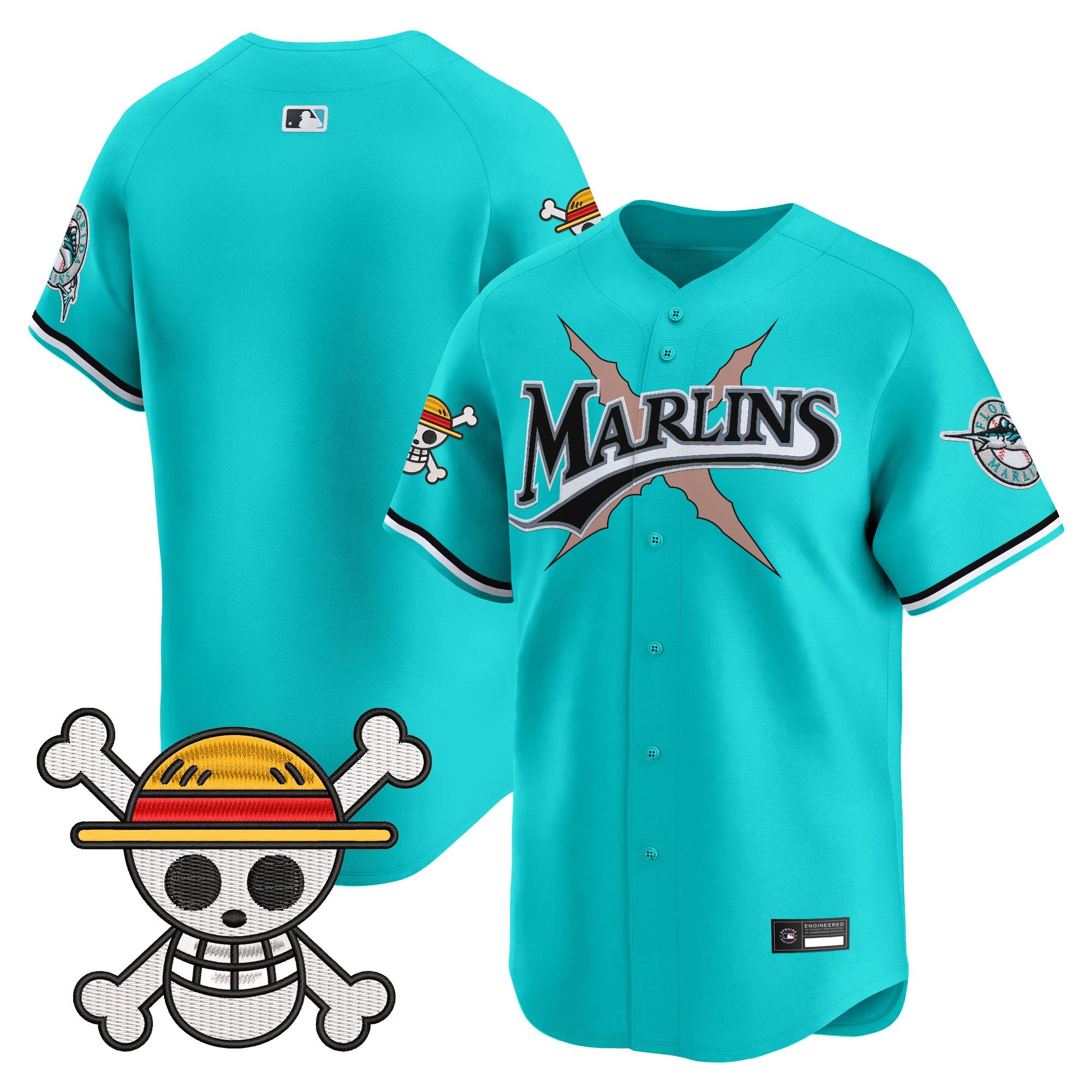 Men's Miami Marlins x One Piece Vapor Premier Limited Jersey - Stitched