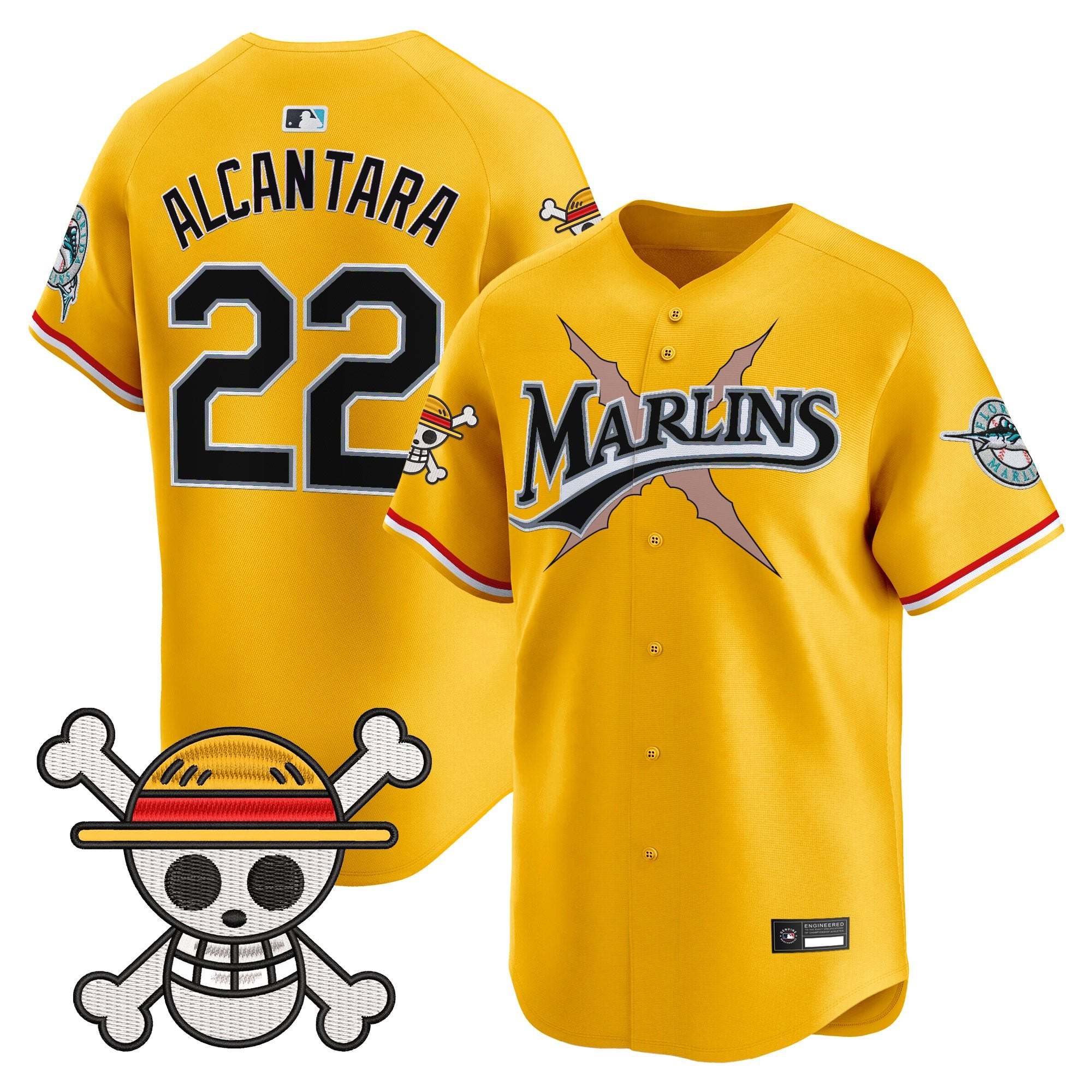 Men's Miami Marlins x One Piece Vapor Premier Limited Jersey - Stitched