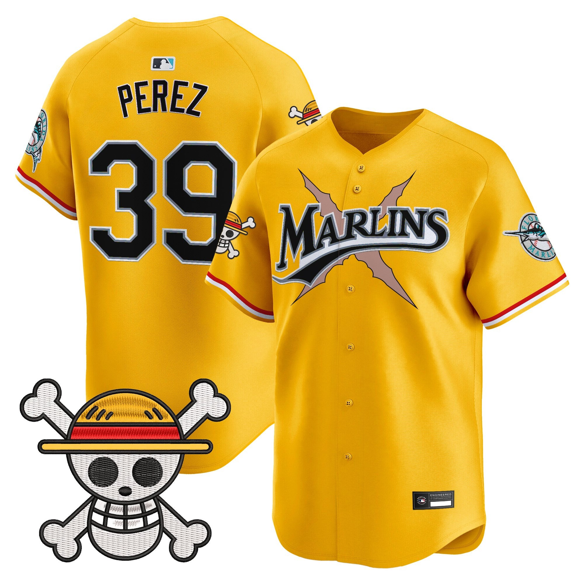 Men's Miami Marlins x One Piece Vapor Premier Limited Jersey - Stitched