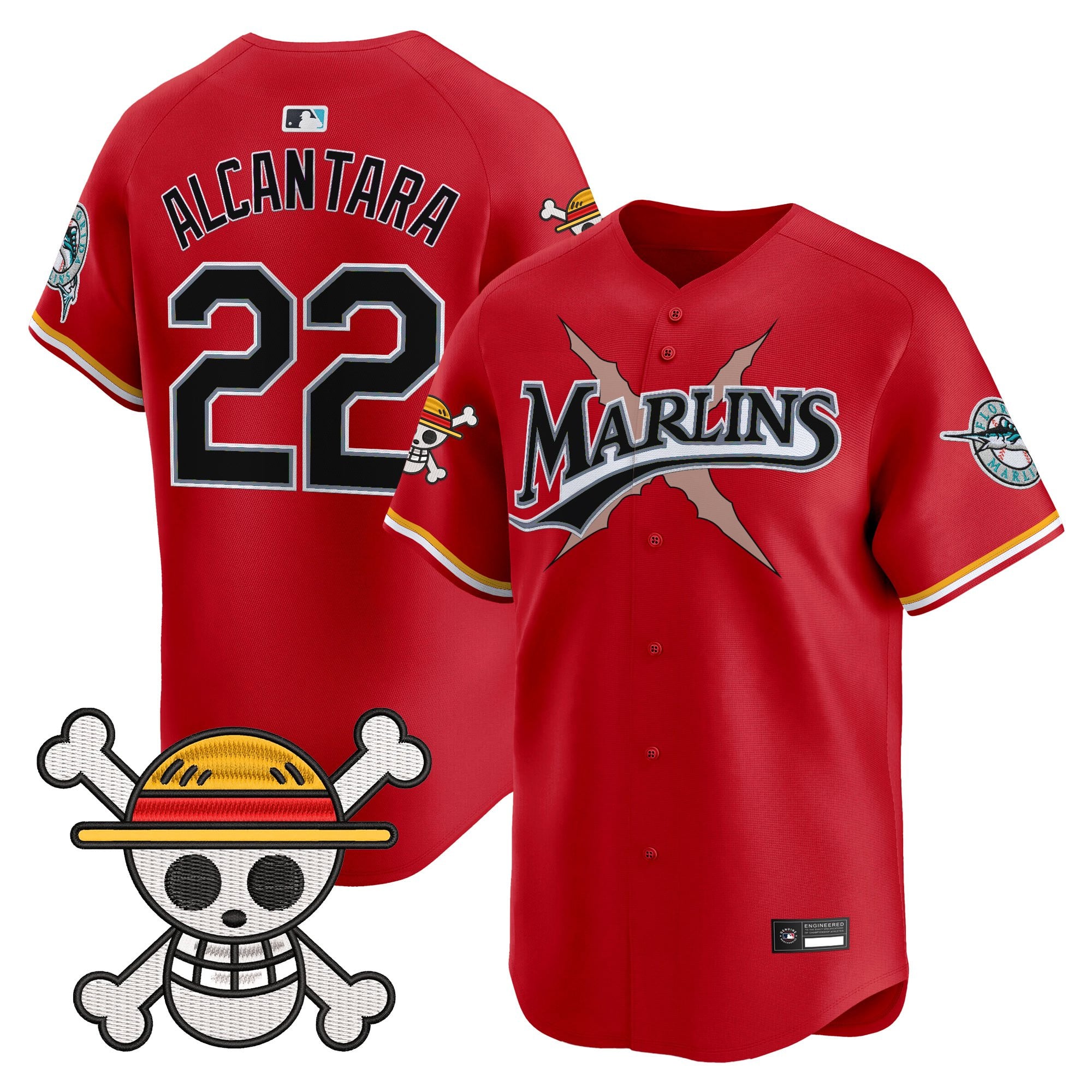 Men's Miami Marlins x One Piece Vapor Premier Limited Jersey - Stitched