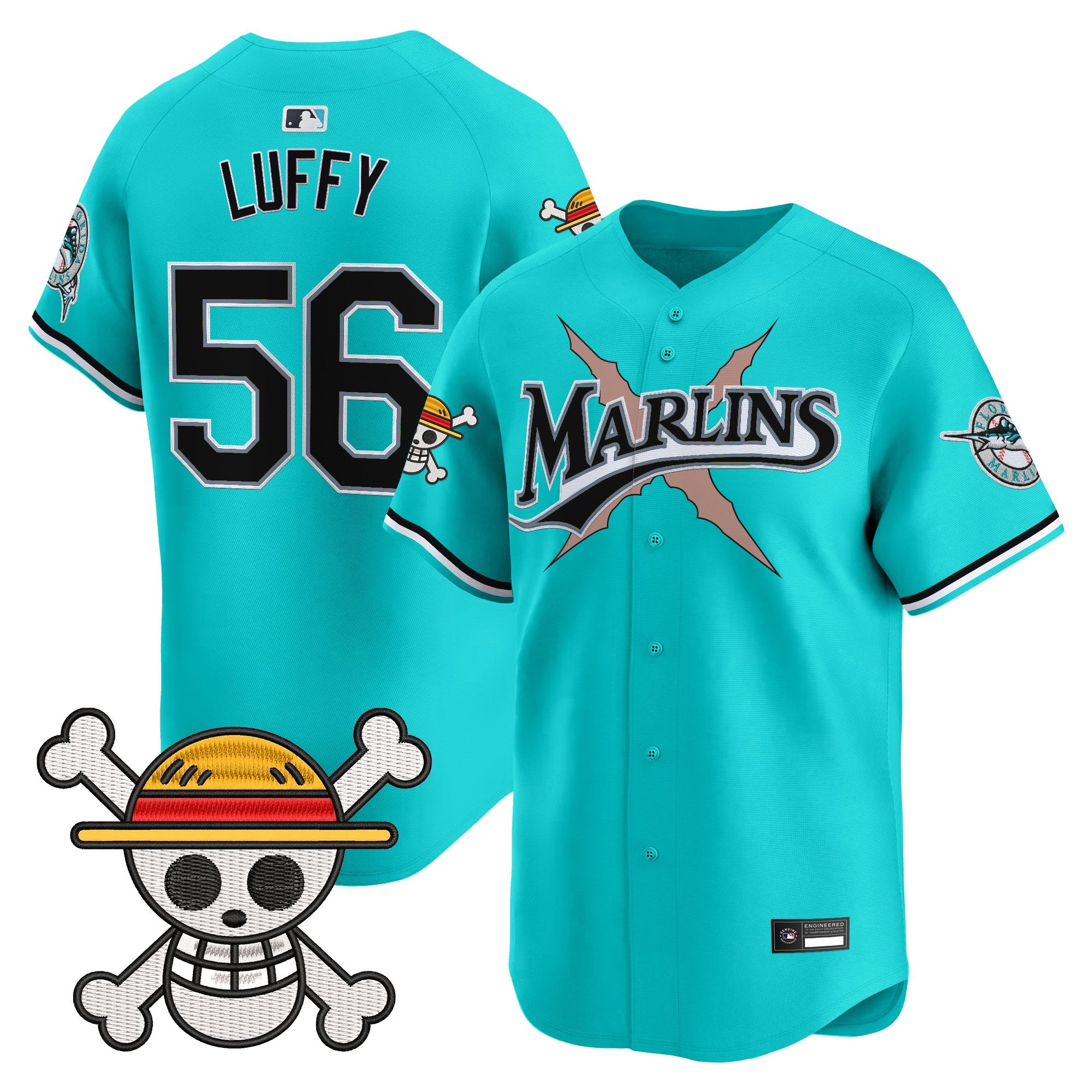 Men's Miami Marlins x One Piece Vapor Premier Limited Jersey - Stitched