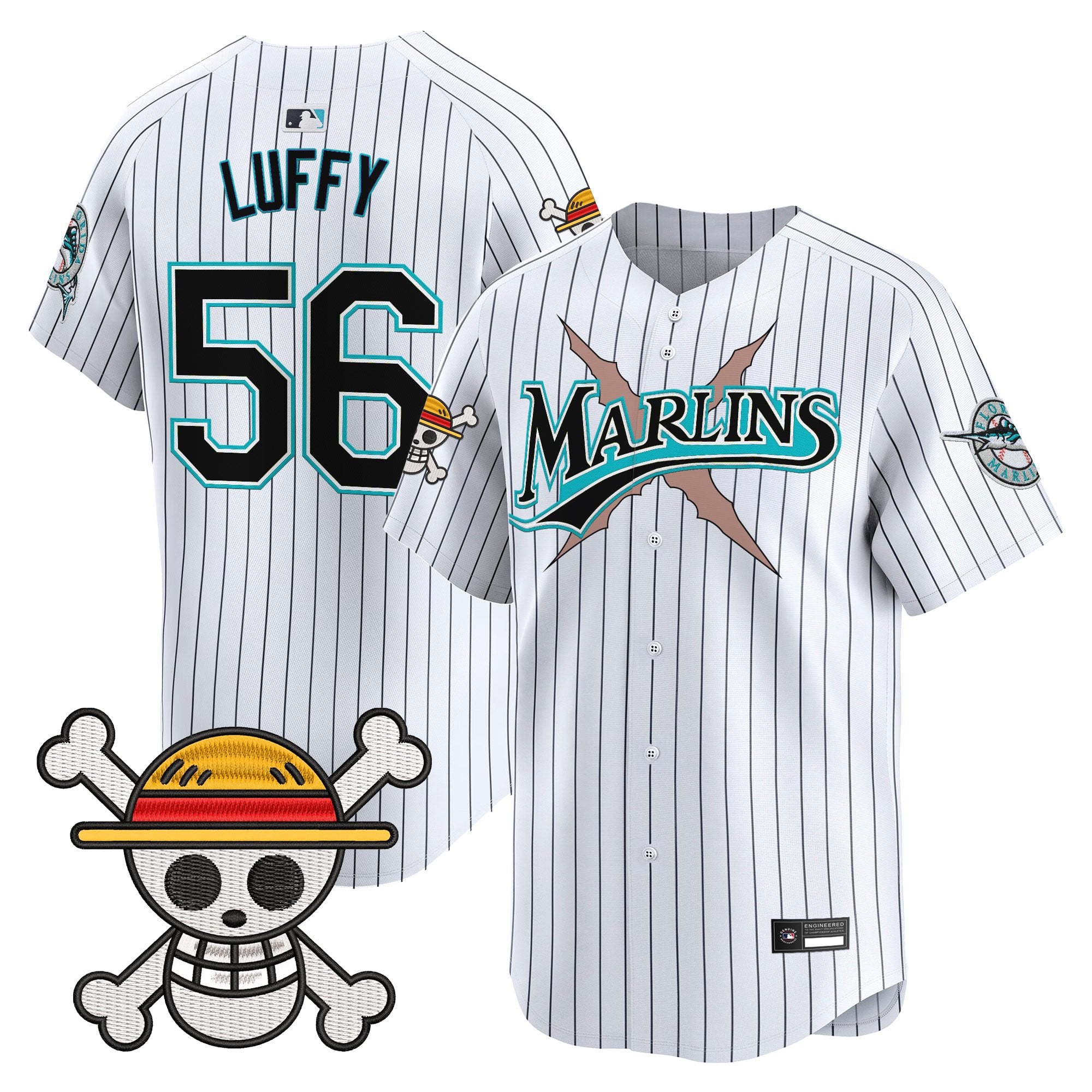 Men's Miami Marlins x One Piece Vapor Premier Limited Jersey - Stitched