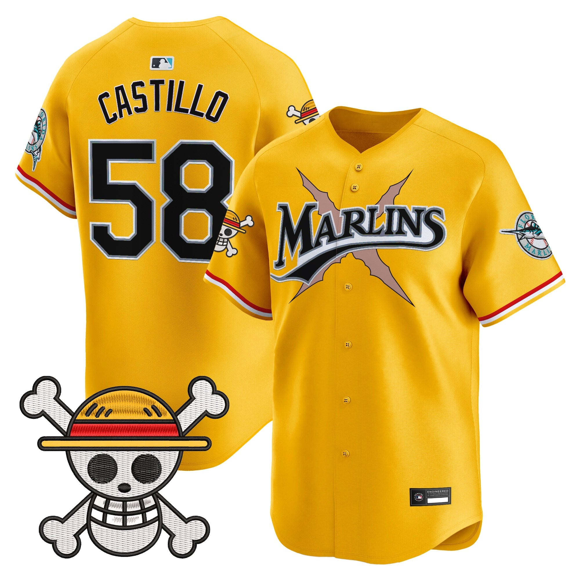 Men's Miami Marlins x One Piece Vapor Premier Limited Jersey - Stitched
