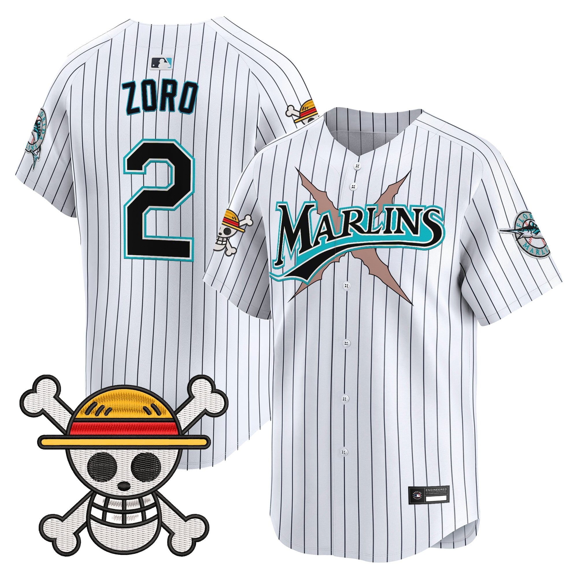 Men's Miami Marlins x One Piece Vapor Premier Limited Jersey - Stitched