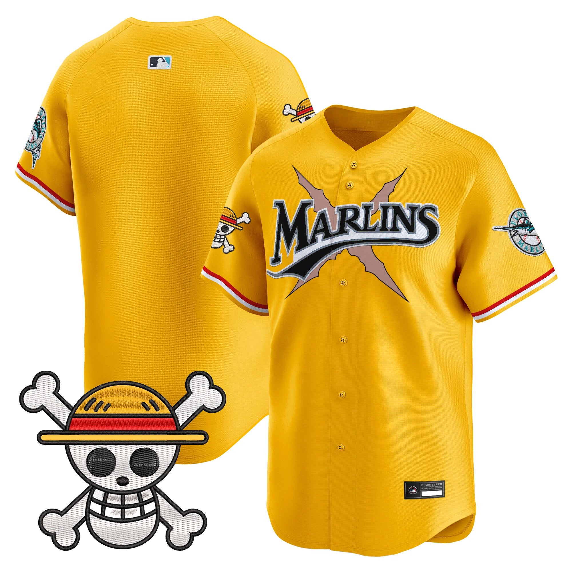 Men's Miami Marlins x One Piece Vapor Premier Limited Jersey - Stitched