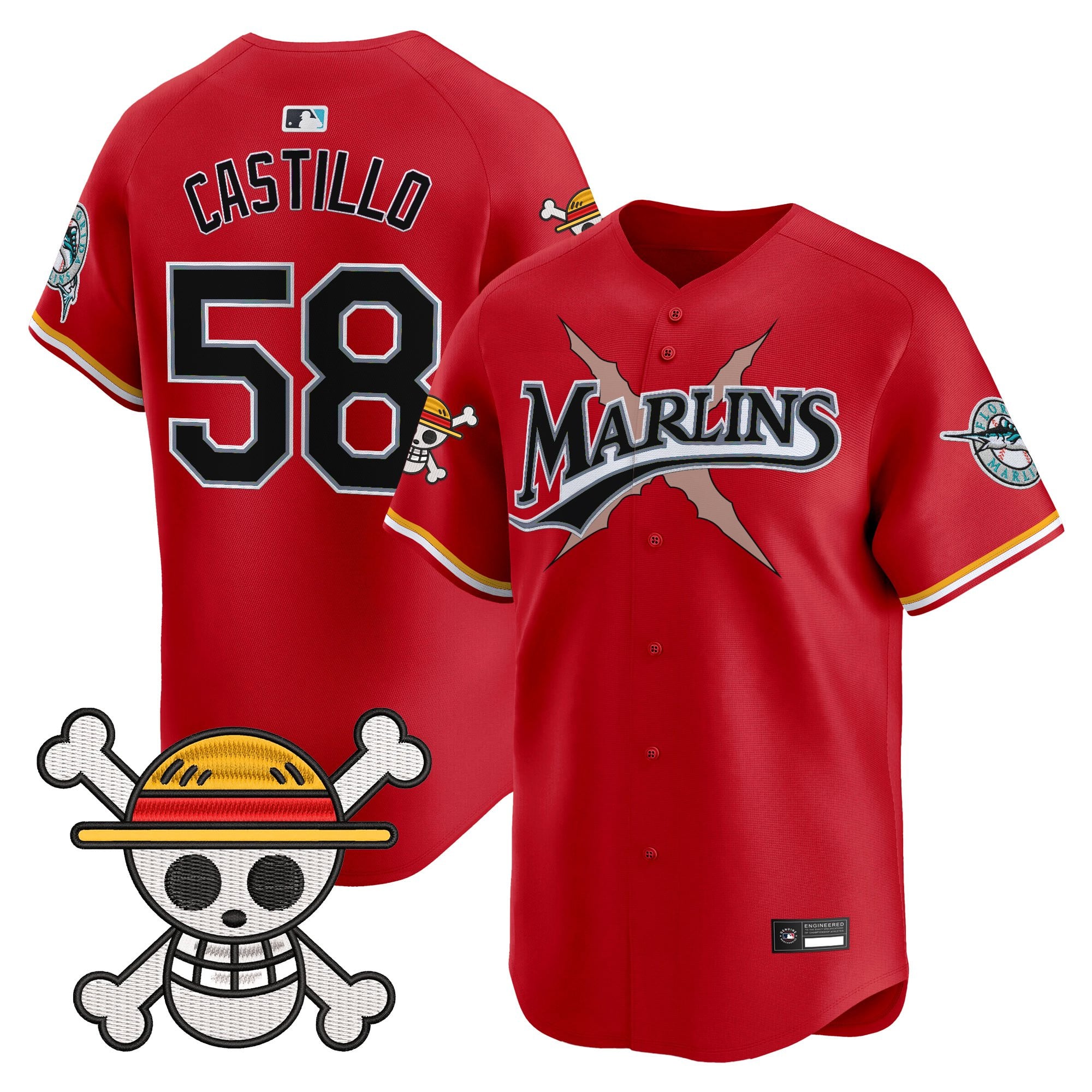 Men's Miami Marlins x One Piece Vapor Premier Limited Jersey - Stitched