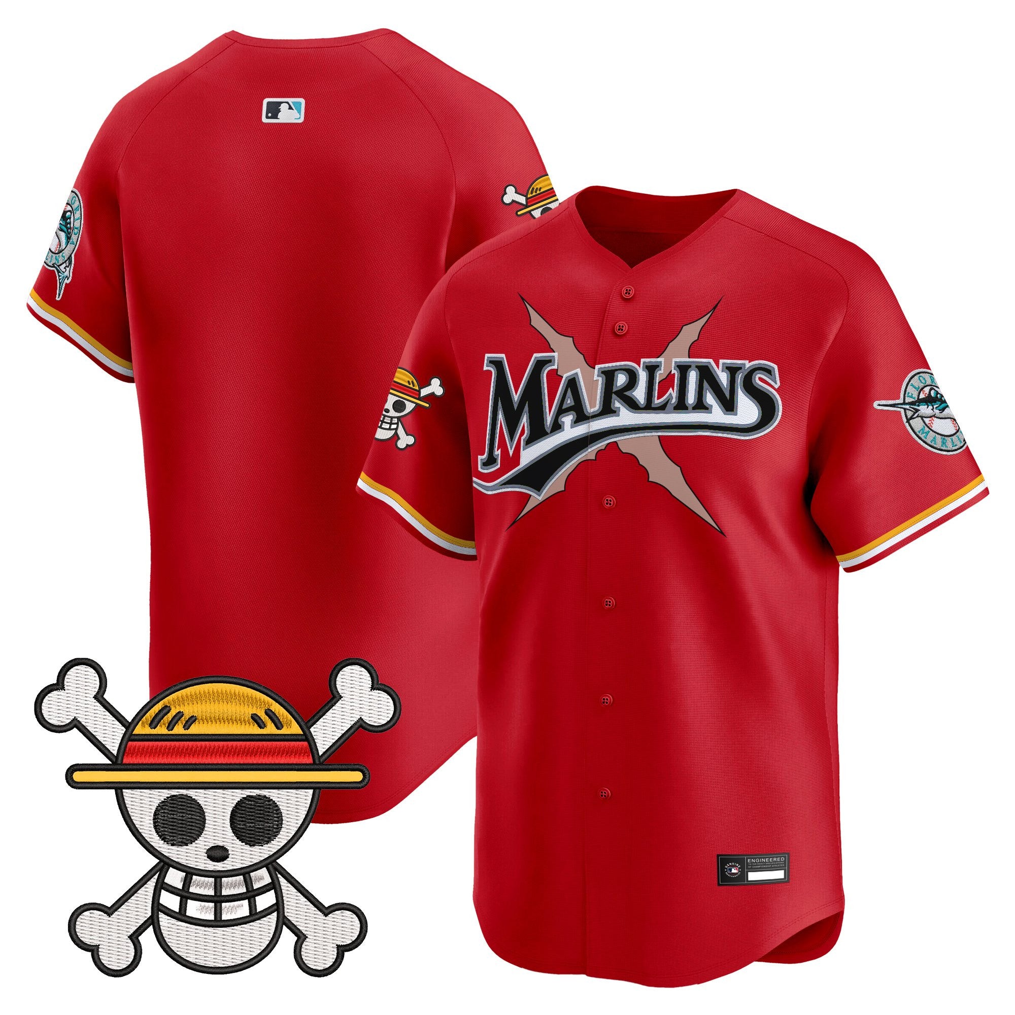 Men's Miami Marlins x One Piece Vapor Premier Limited Jersey - Stitched