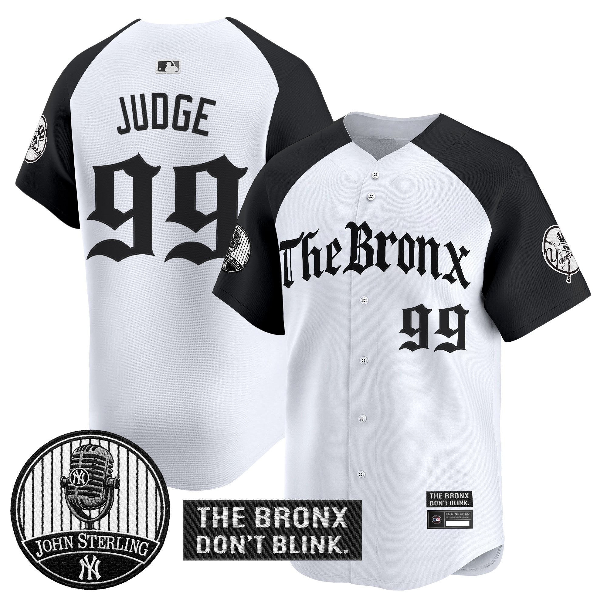 Men's Yankees "The Bronx Gothic" Vapor Premier Limited Jersey - John Sterling Patch - All Stitched