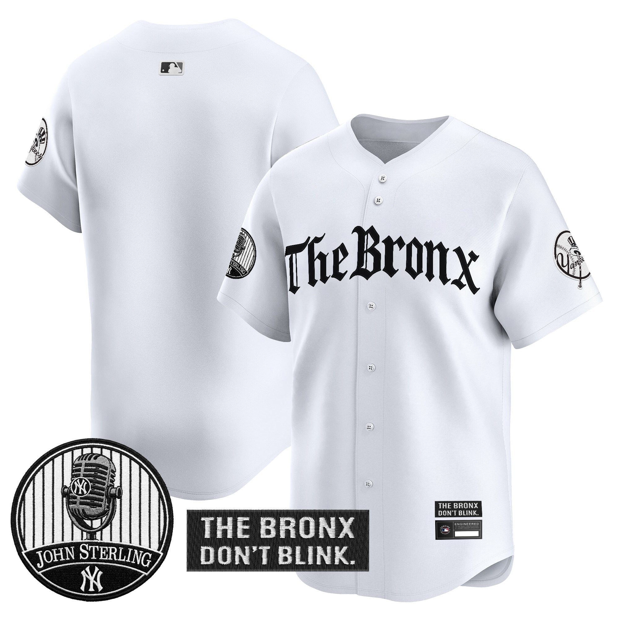 Men's Yankees "The Bronx Gothic" Vapor Premier Limited Jersey - John Sterling Patch - All Stitched