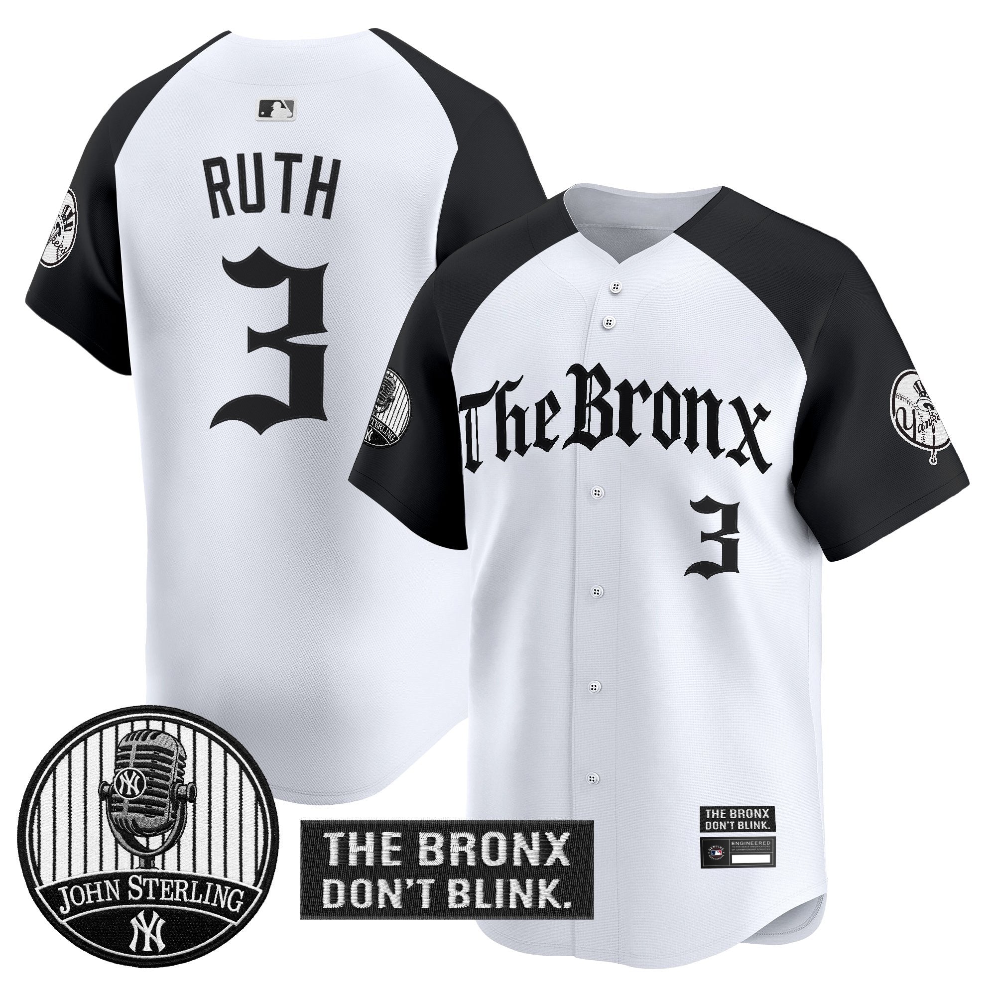 Men's Yankees "The Bronx Gothic" Vapor Premier Limited Jersey - John Sterling Patch - All Stitched