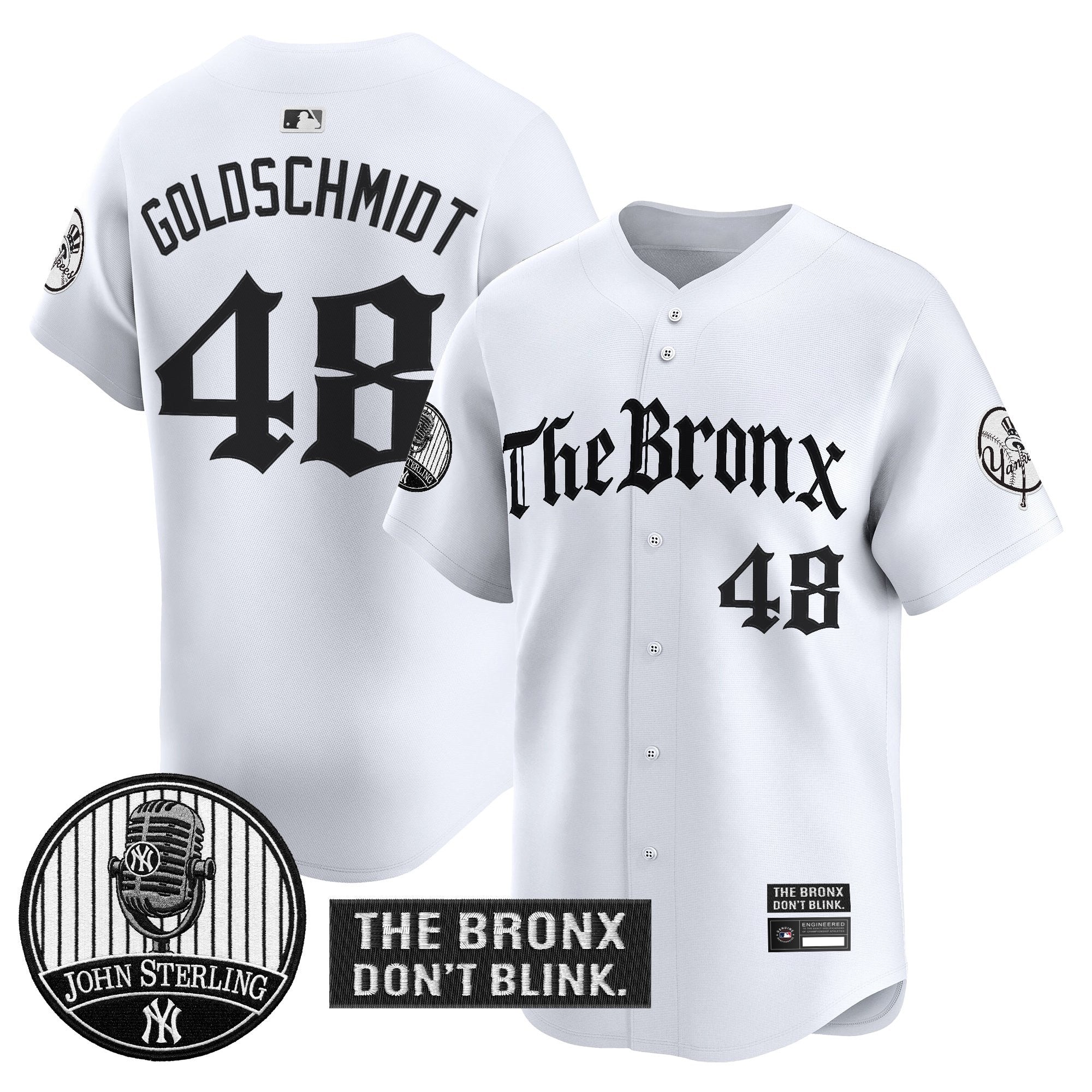 Men's Yankees "The Bronx Gothic" Vapor Premier Limited Jersey - John Sterling Patch - All Stitched